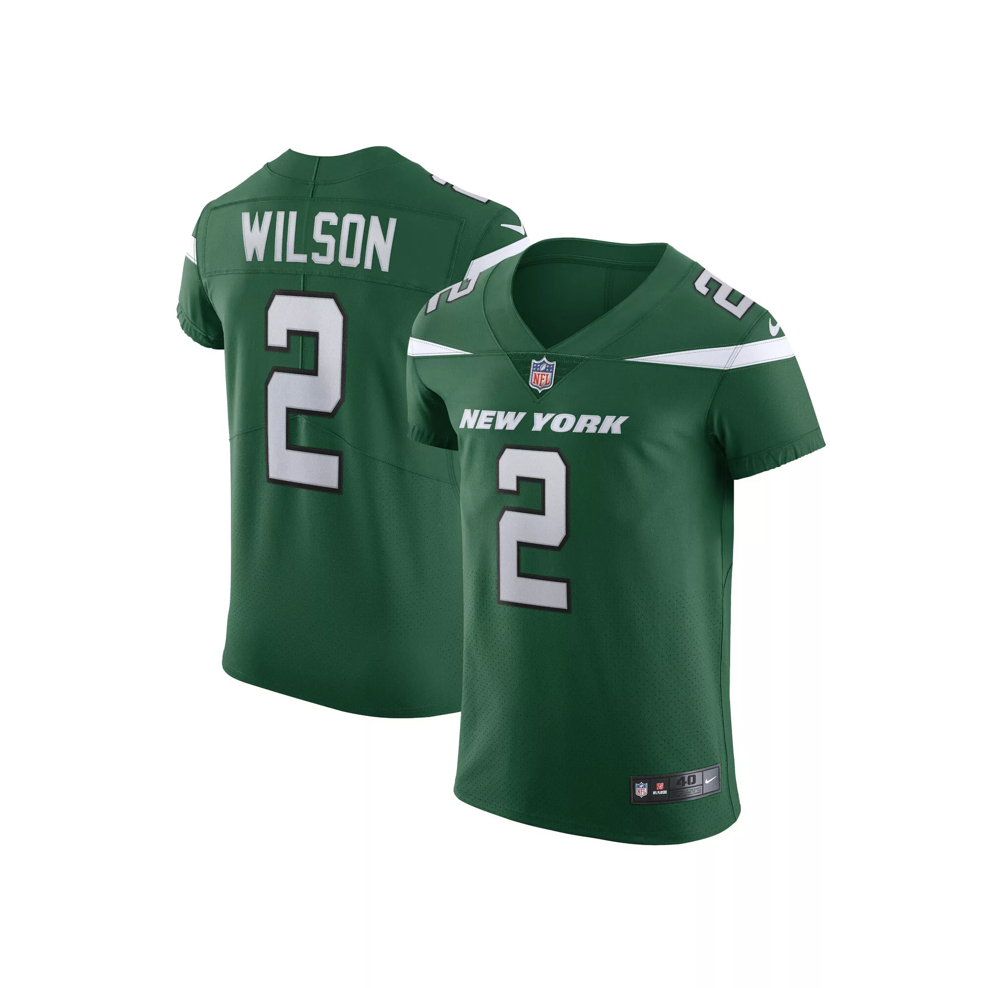 Men's Nike Zach Wilson Gotham Green New York Jets Vapor Elite Jersey