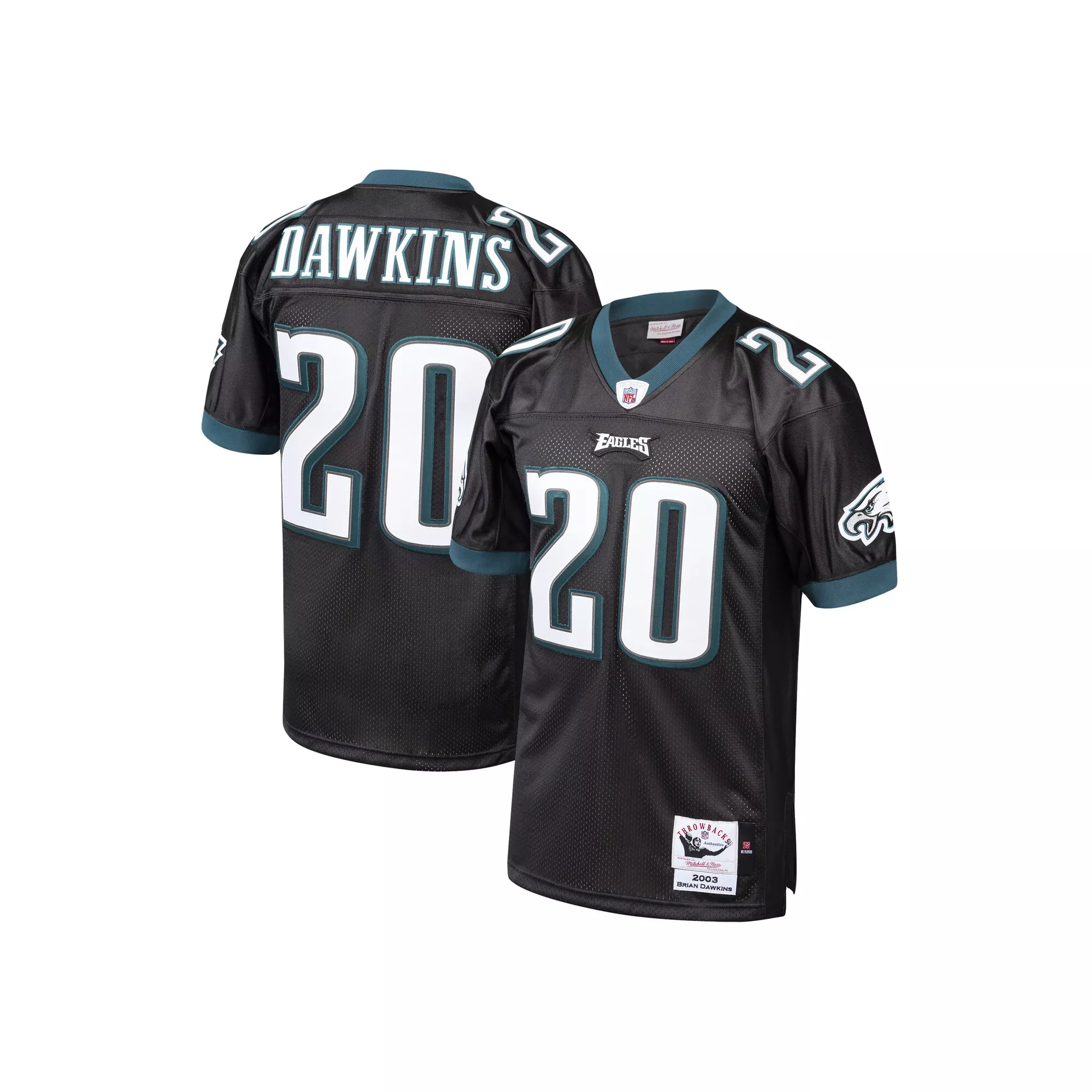 Men's Mitchell & Ness Brian Dawkins Black Philadelphia Eagles 2003 Authentic Throwback Retired Player Jersey