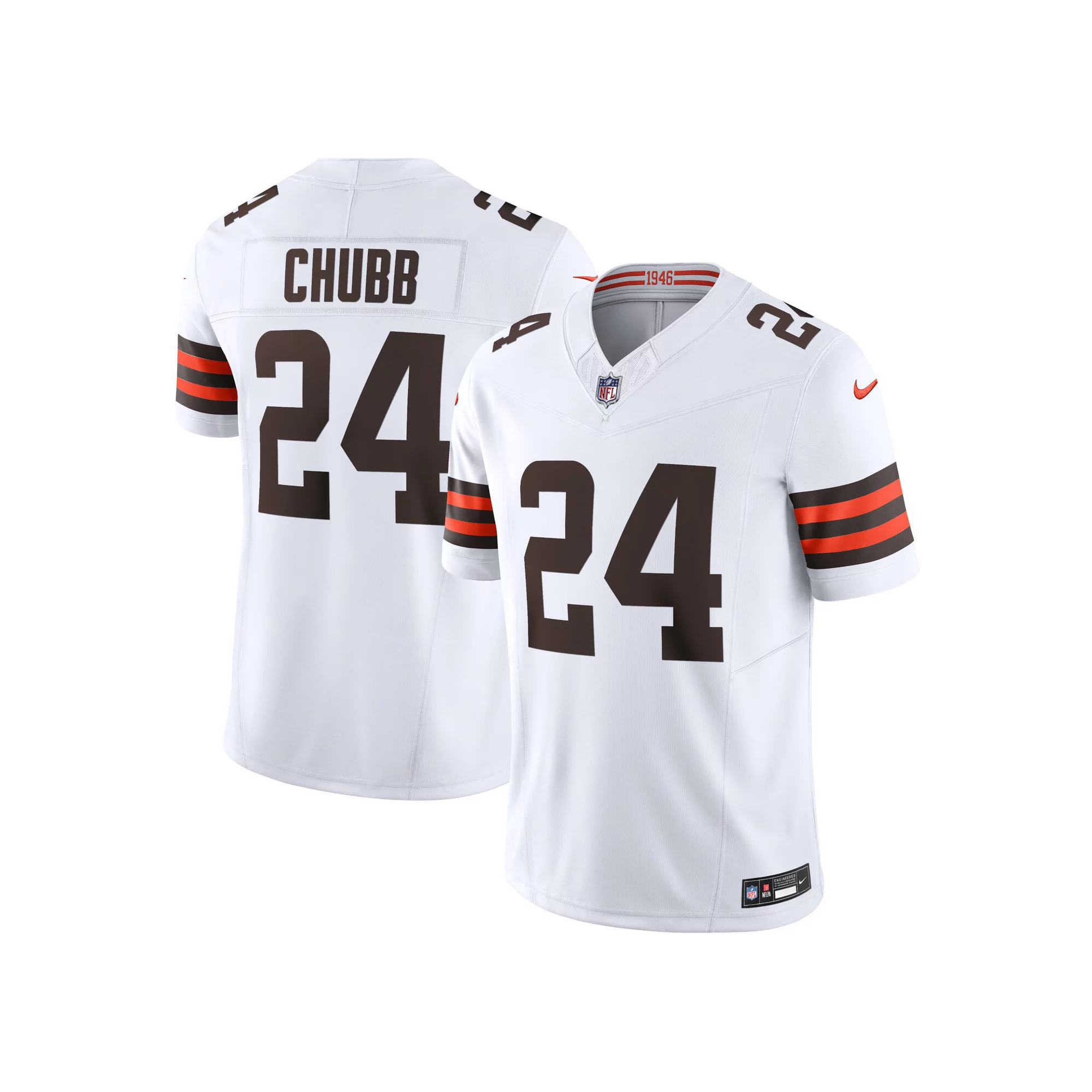 Men's Nike Nick Chubb White Cleveland Browns Vapor F.U.S.E. Limited Jersey