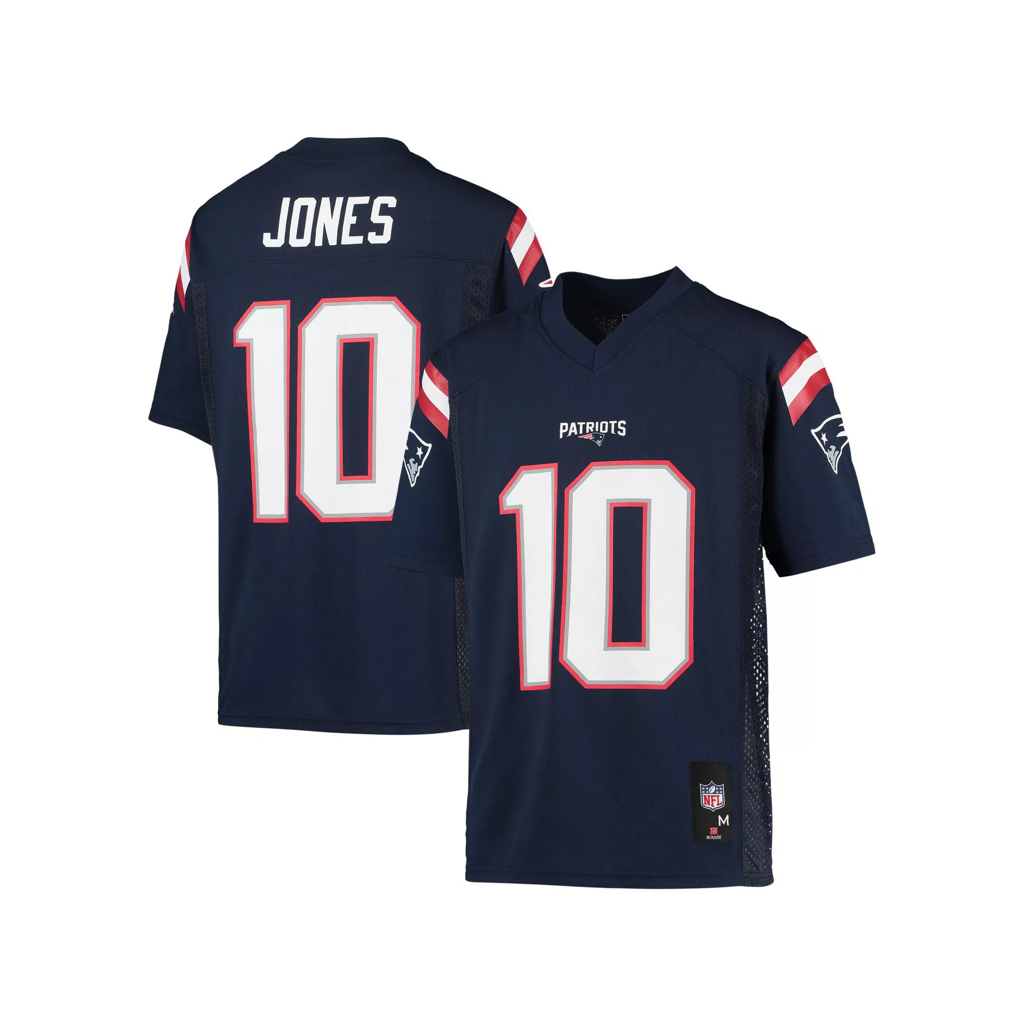 Youth Mac Jones Navy New England Patriots Replica Player Jersey