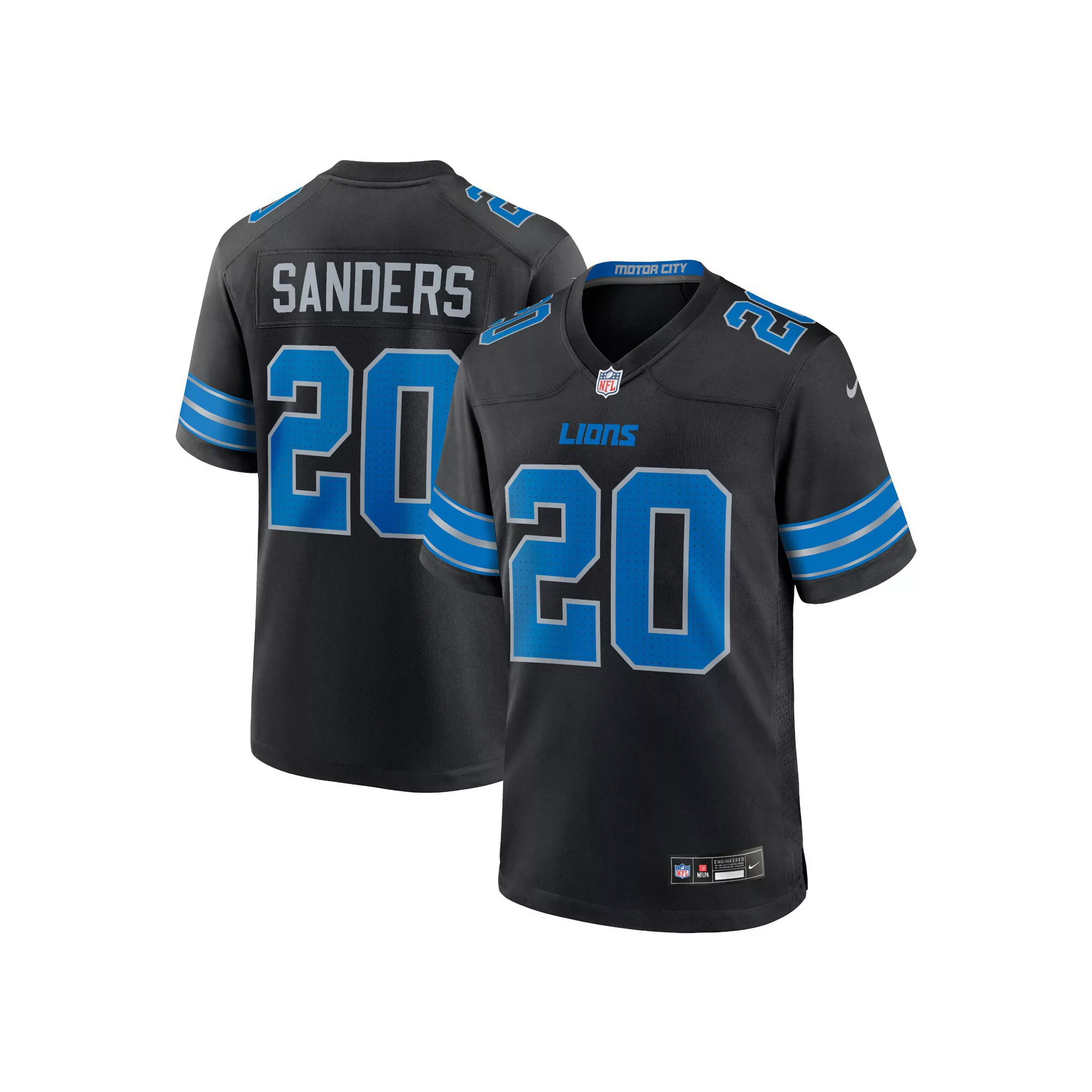 Men's Nike Barry Sanders Black Detroit Lions 2nd Alternate Retired Player Game Jersey
