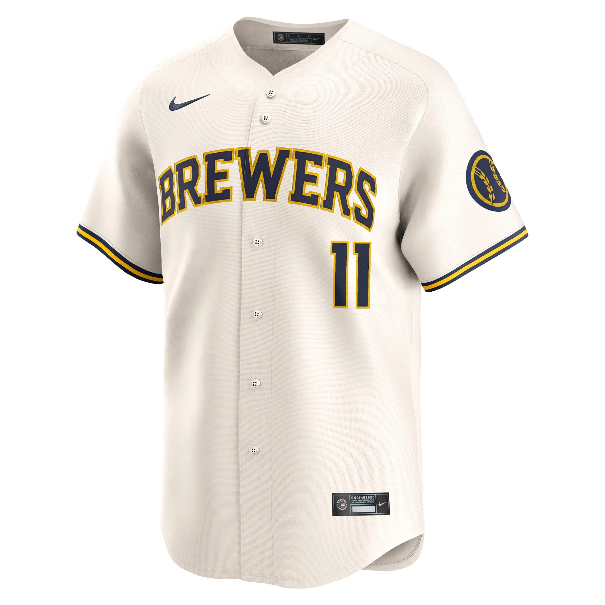 Men's Nike Rowdy Tellez Cream Milwaukee Brewers Home Limited Player Jersey