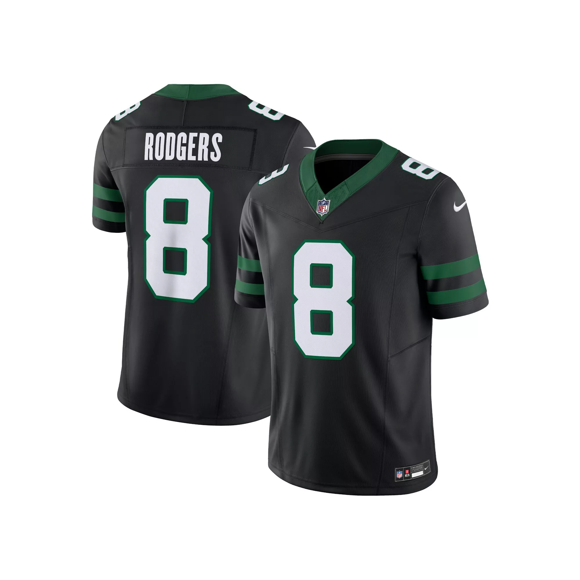 Men's Nike Aaron Rodgers Legacy Black New York Jets Alternate Vapor F.U.S.E. Limited Jersey