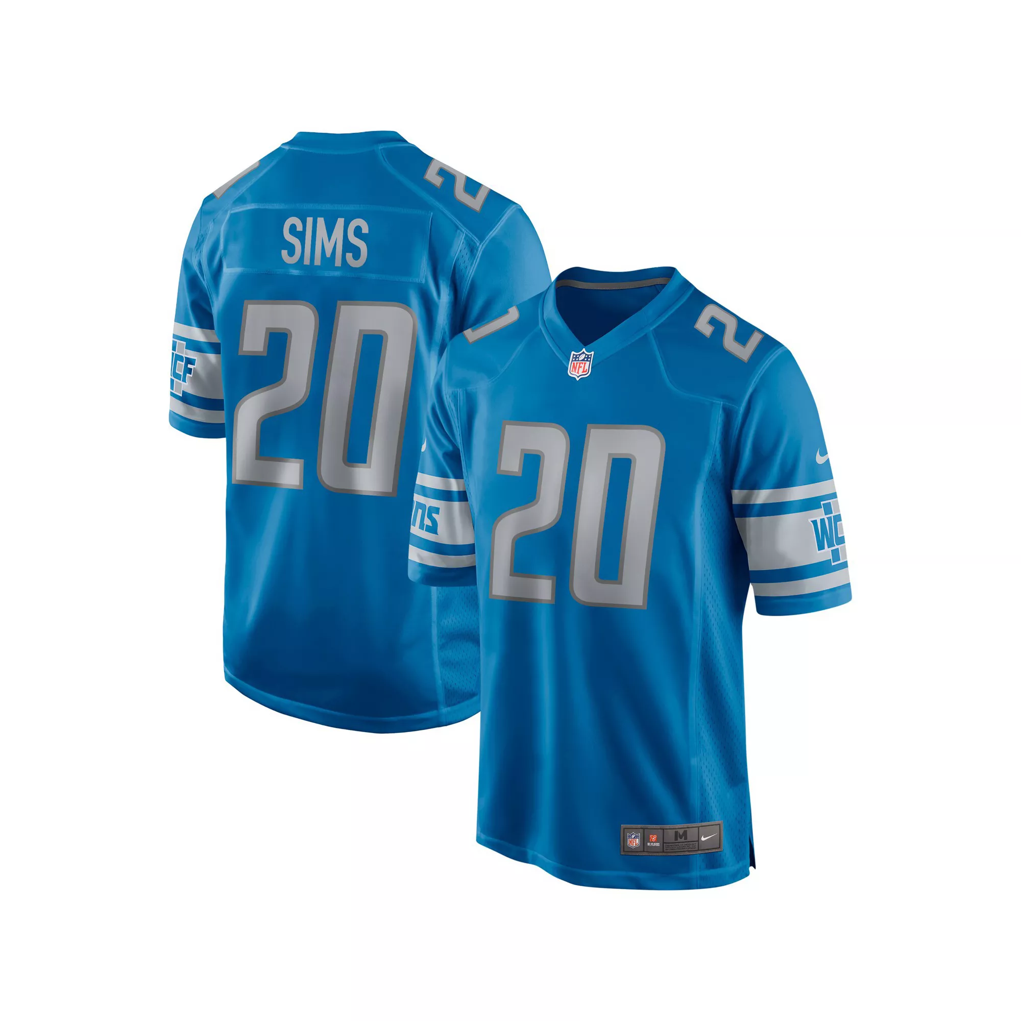 Men's Nike Billy Sims Blue Detroit Lions Game Retired Player Jersey
