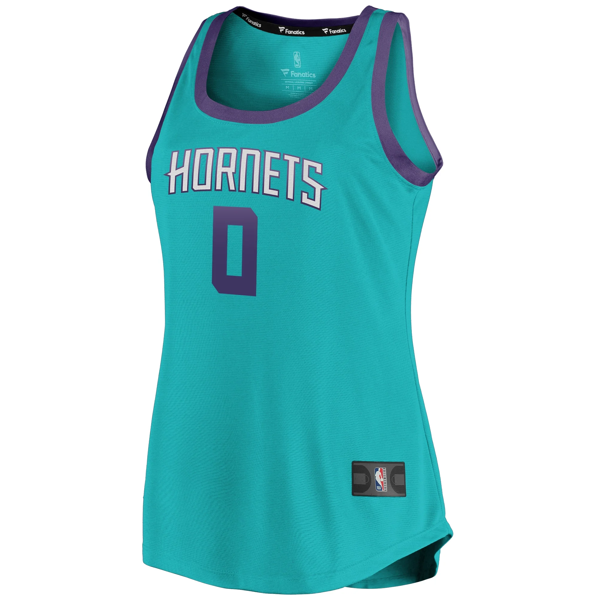 Women's Fanatics Miles Bridges Teal Charlotte Hornets Fast Break Team Tank Jersey - Icon Edition