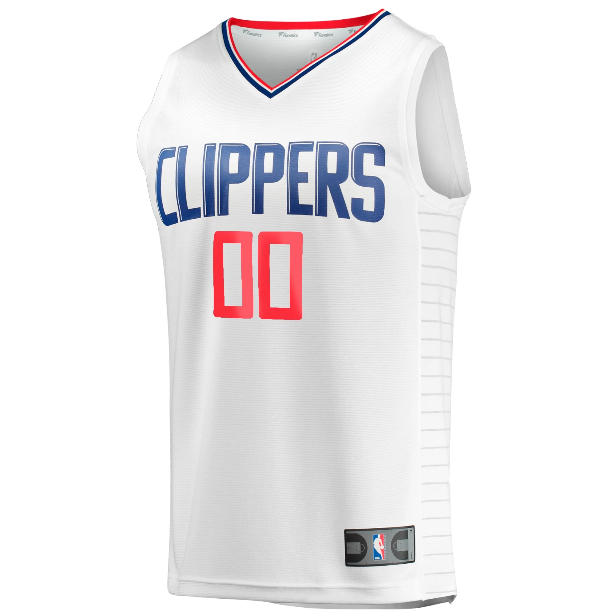 Men's Fanatics Branded White LA Clippers Fast Break Custom Replica Jersey - Association Edition
