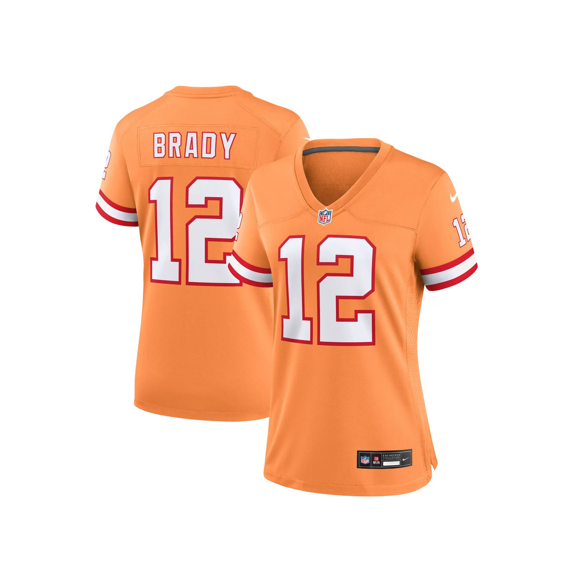 Women's Nike Tom Brady Orange Tampa Bay Buccaneers Throwback Game Jersey