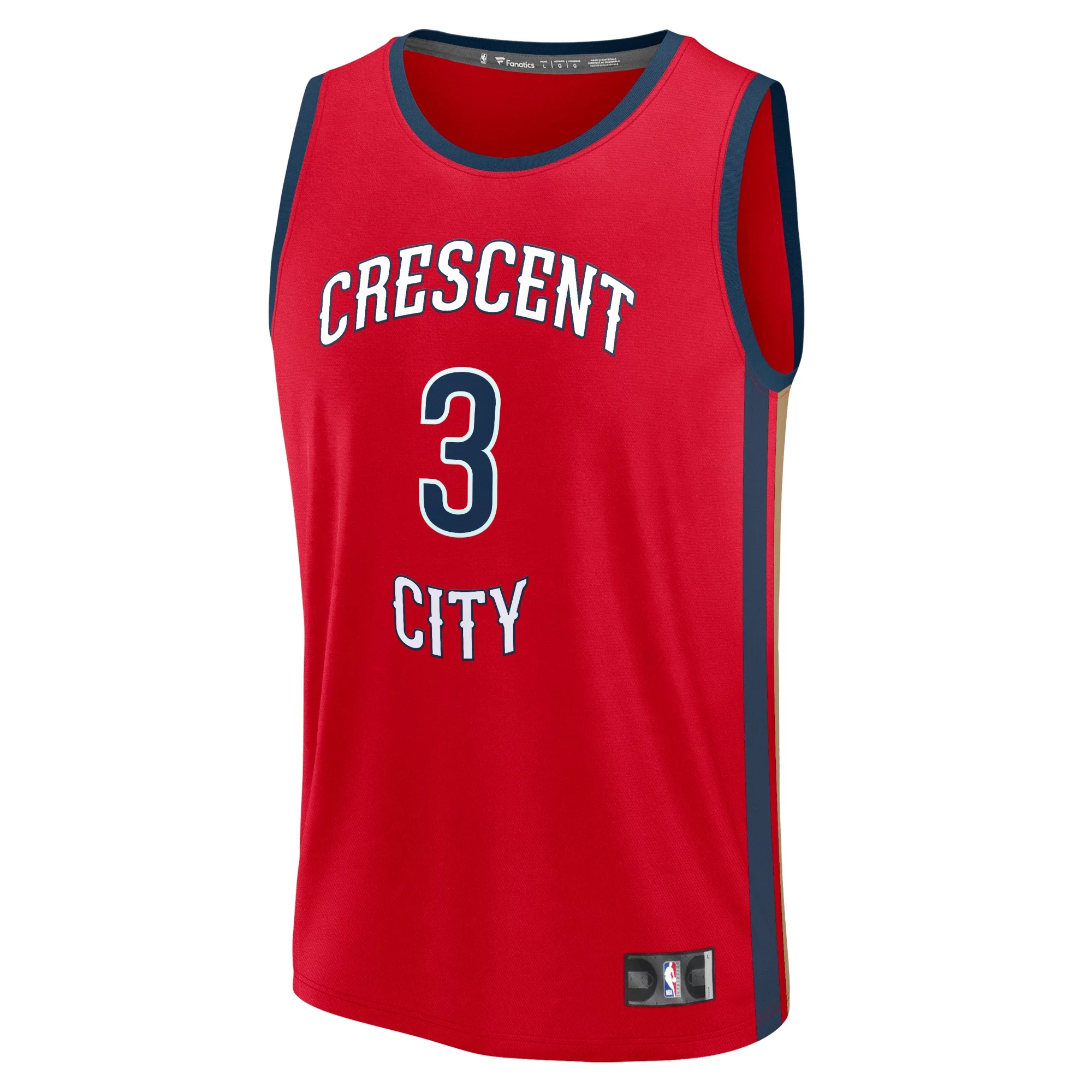Men's Fanatics CJ McCollum Red New Orleans Pelicans Fast Break Replica Jersey - Statement Edition