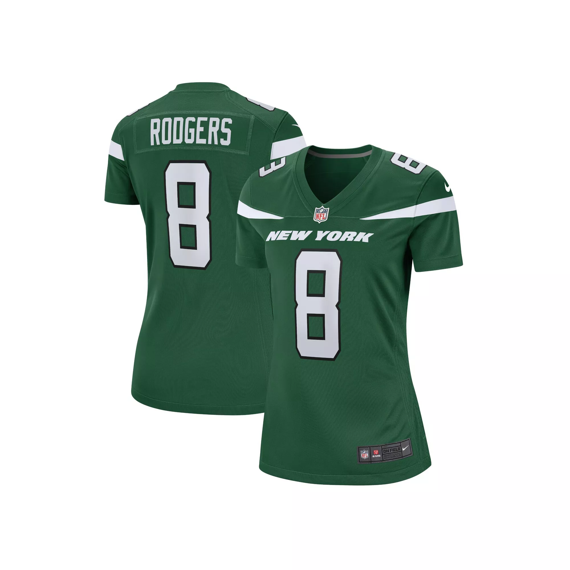 Women's Nike Aaron Rodgers Gotham Green New York Jets Game Jersey