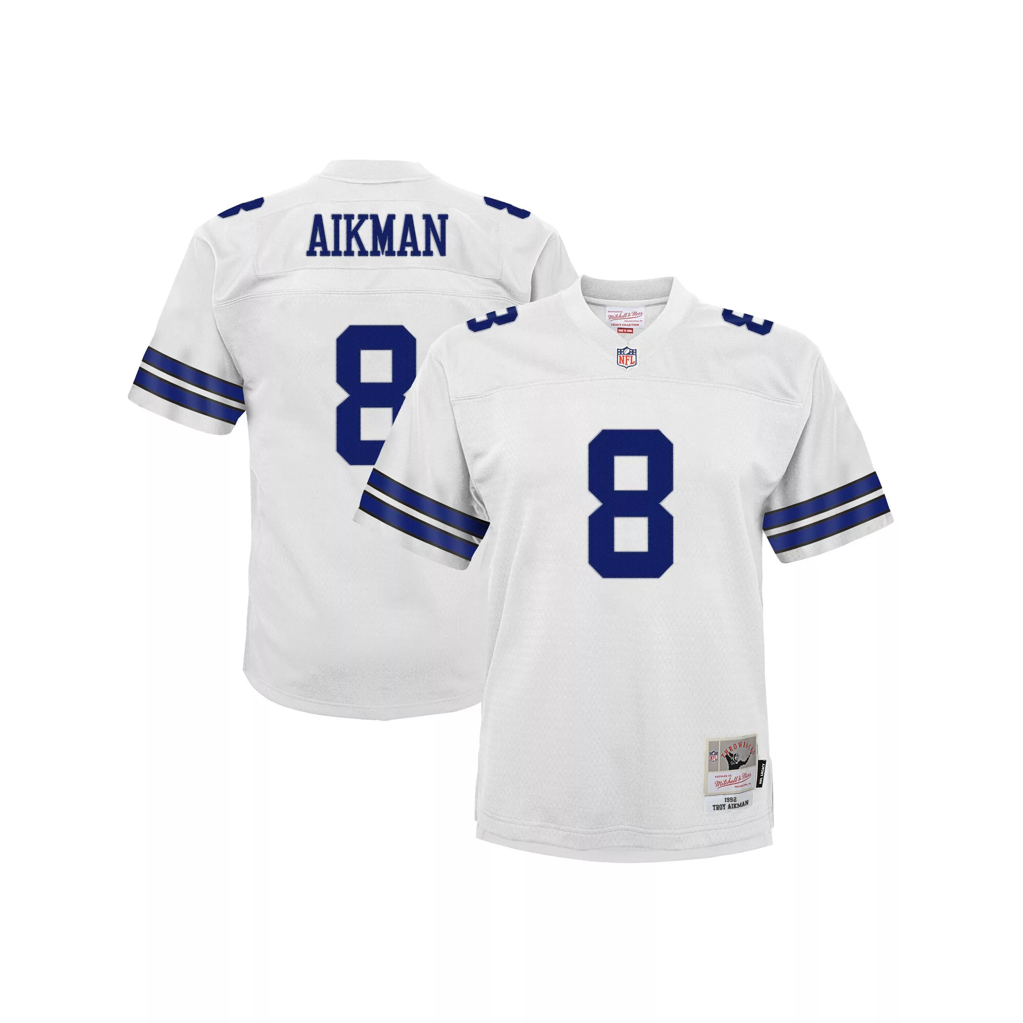 Youth Mitchell & Ness Troy Aikman White Dallas Cowboys Retired Player Legacy Jersey