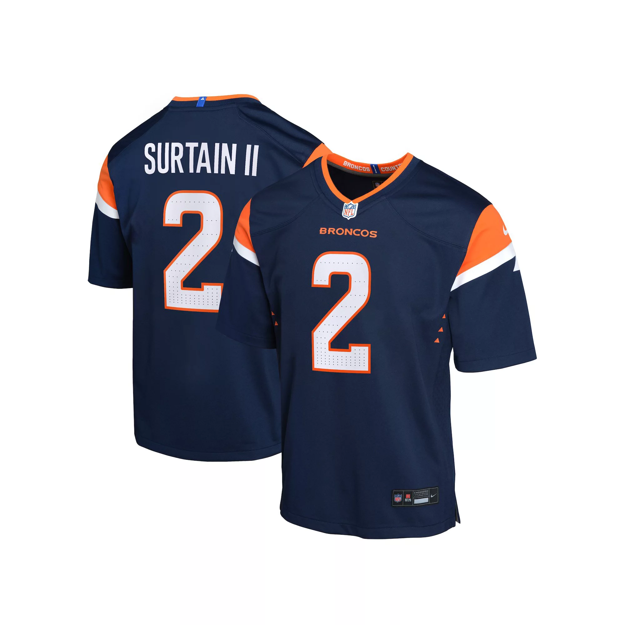 Youth Nike Patrick Surtain II Navy Denver Broncos Alternate Game Jersey