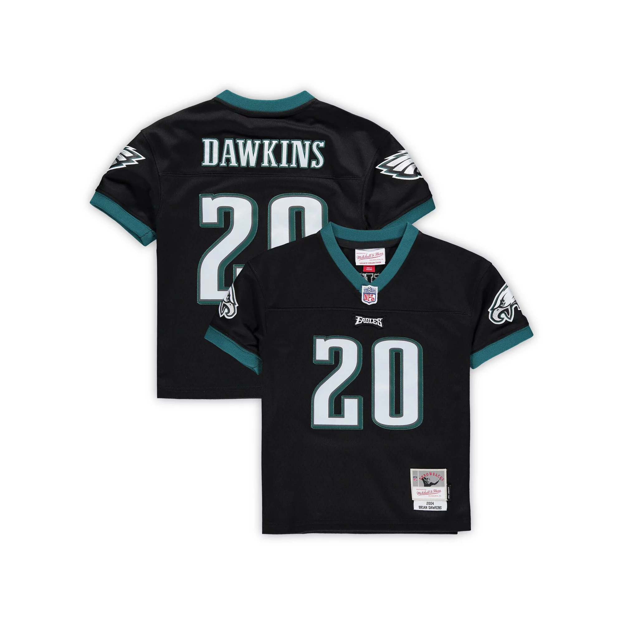 Toddler Mitchell & Ness Brian Dawkins Black Philadelphia Eagles 2004 Retired Legacy Jersey