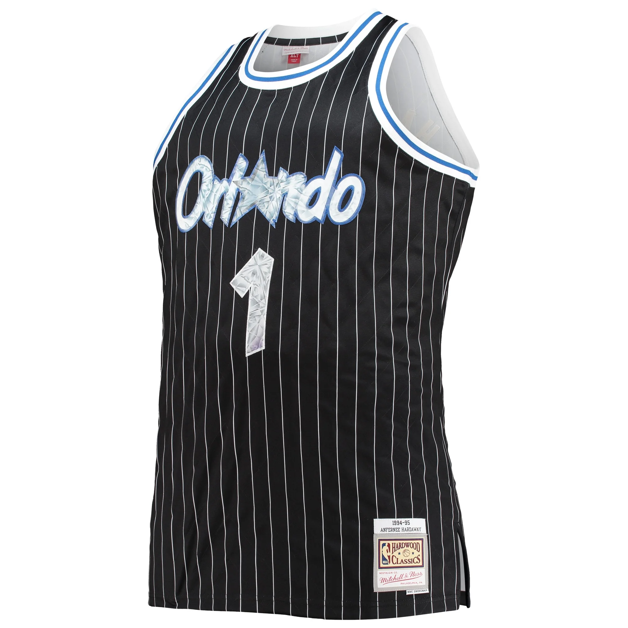 Men's Mitchell & Ness Penny Hardaway Black Orlando Magic Big & Tall 1994/95 NBA 75th Anniversary Diamond Swingman Jersey