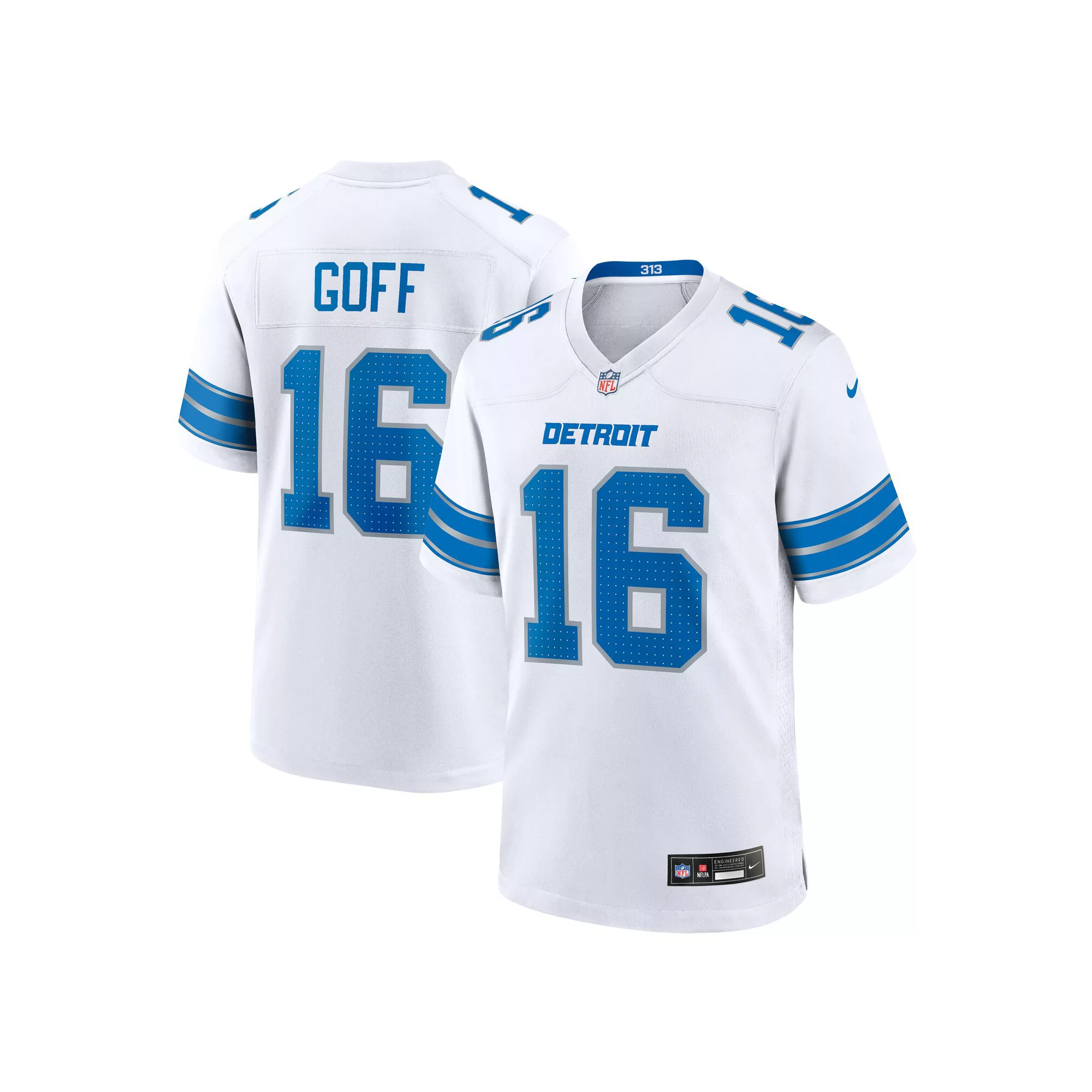 Men's Nike Jared Goff White Detroit Lions Game Jersey