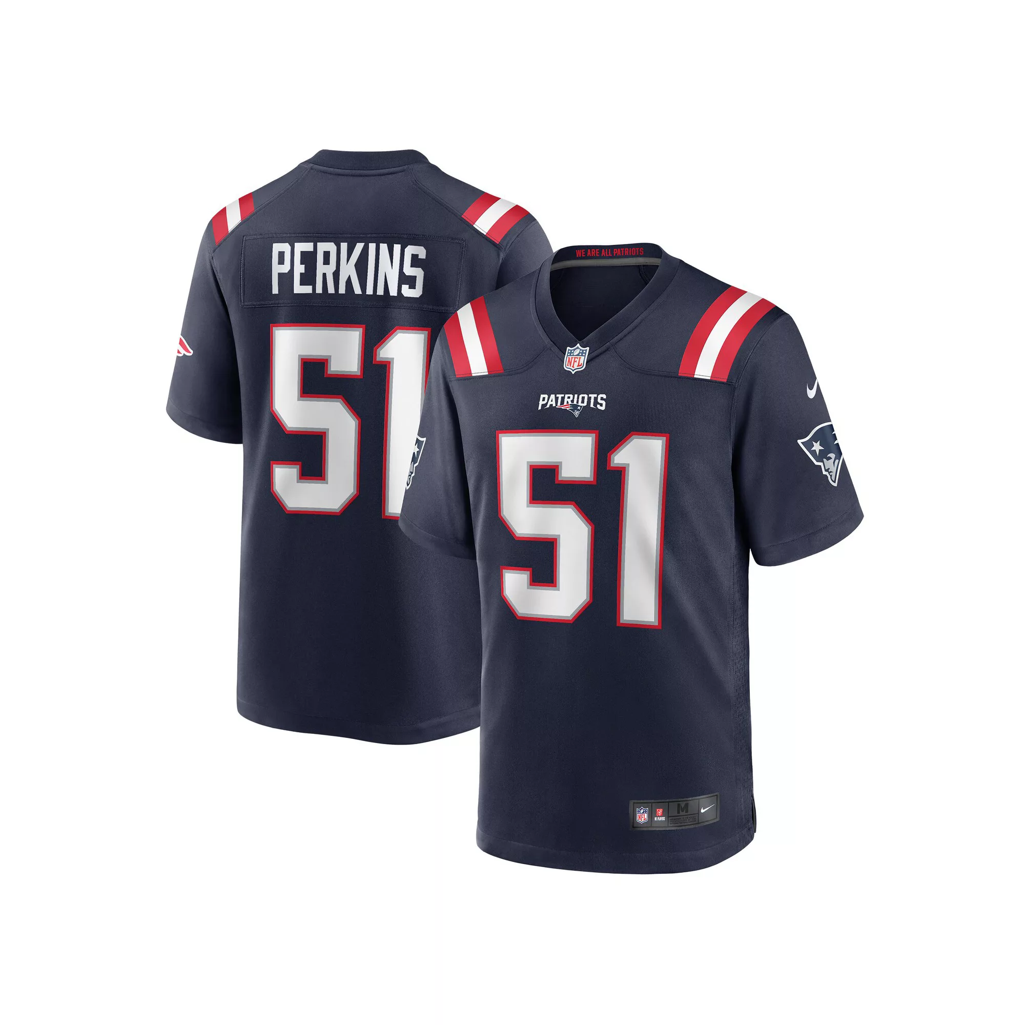 Men's Nike Ronnie Perkins Navy New England Patriots Game Jersey