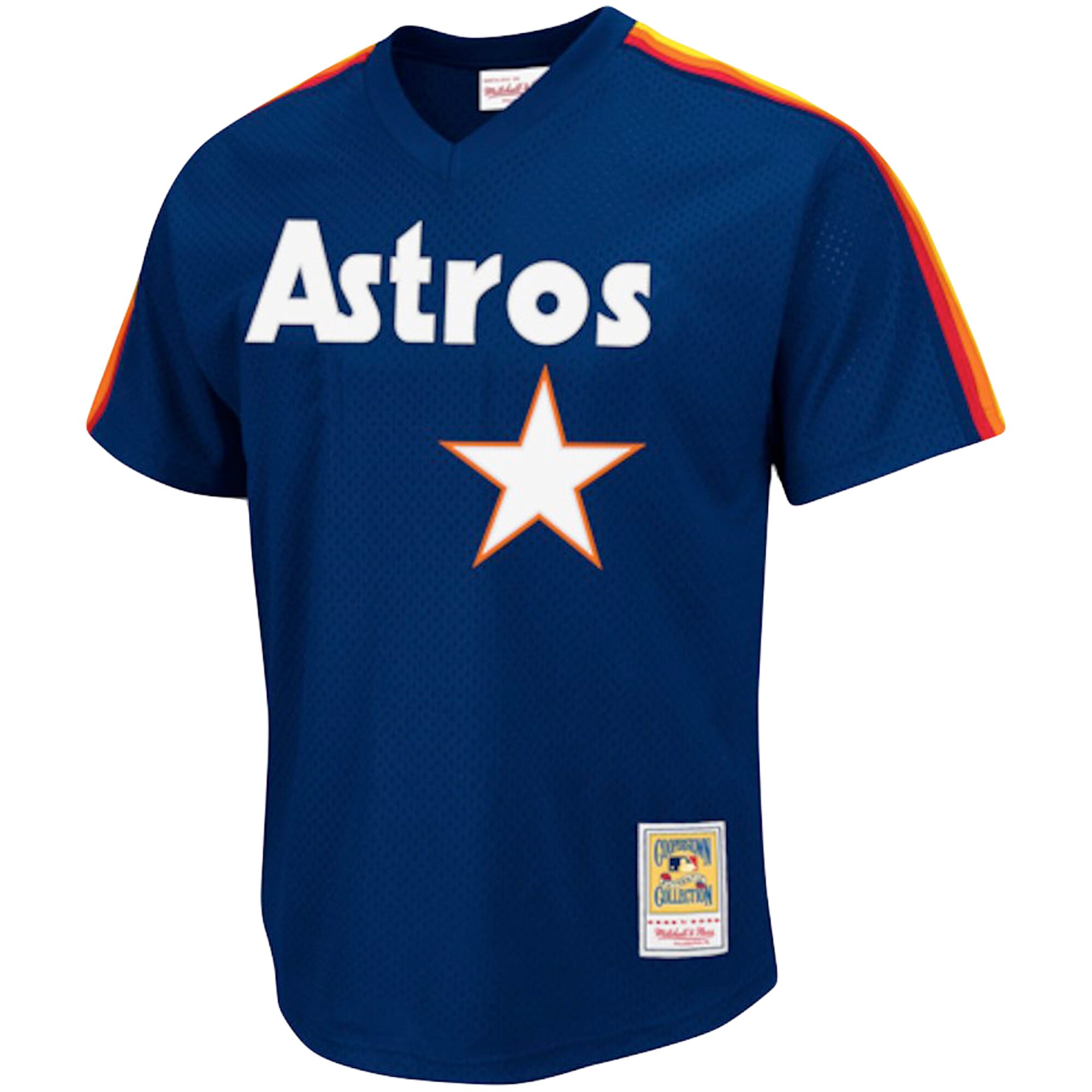 Nolan Ryan Houston Astros Mitchell & Ness Cooperstown Collection Big & Tall Mesh Batting Practice Jersey - Navy