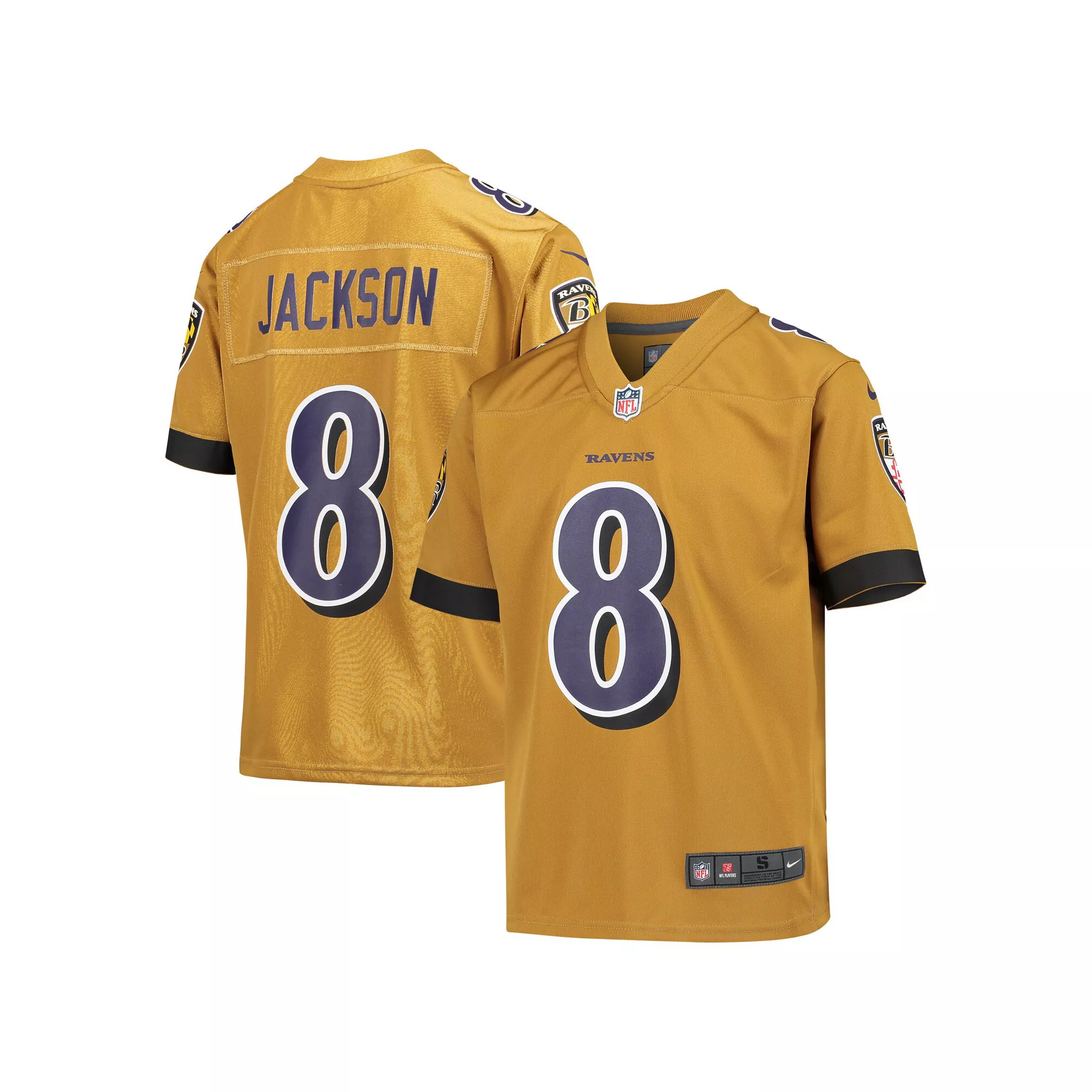 Youth Nike Lamar Jackson Gold Baltimore Ravens Inverted Game Jersey