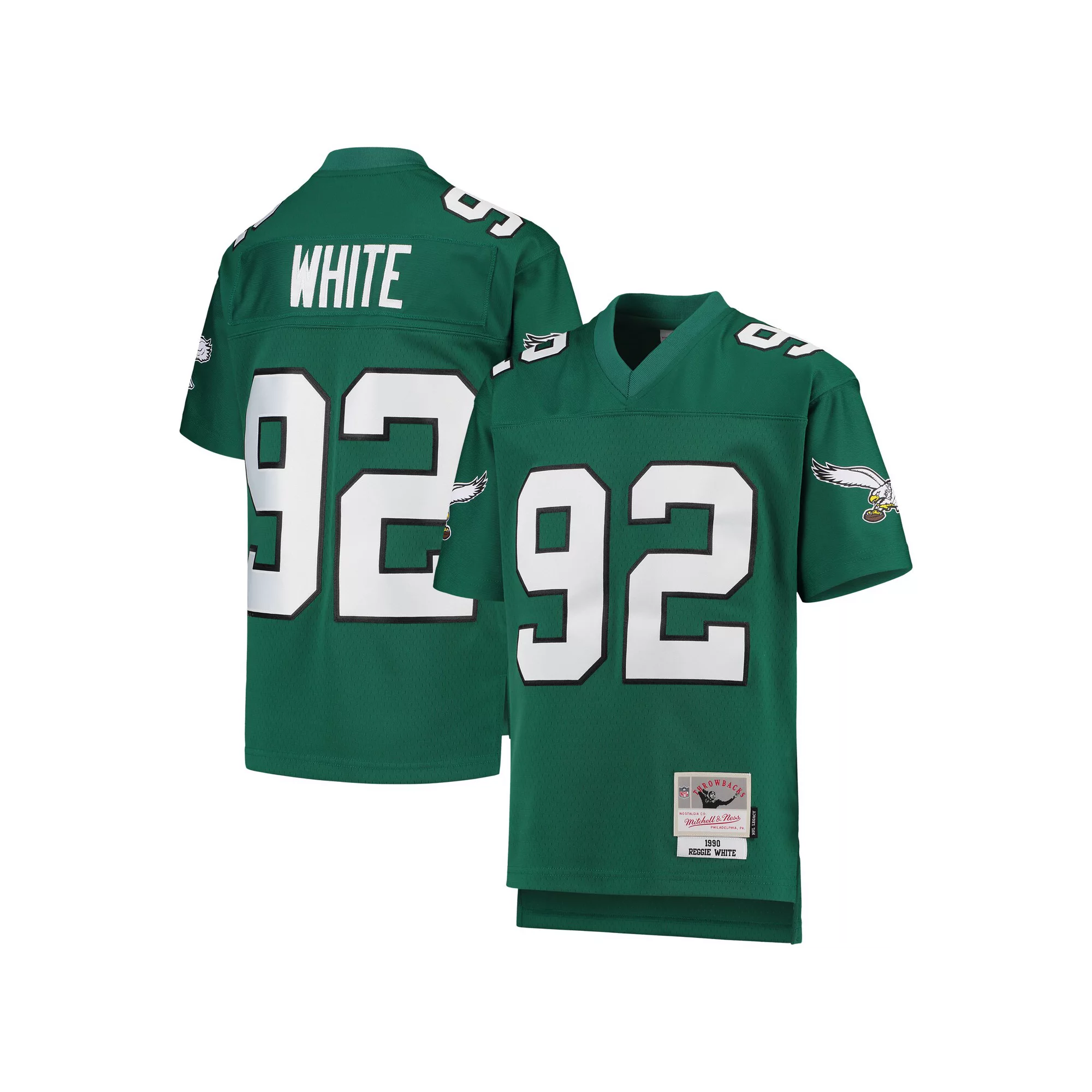 Youth Mitchell & Ness Reggie White Green Philadelphia Eagles 1990 Legacy Retired Player Jersey