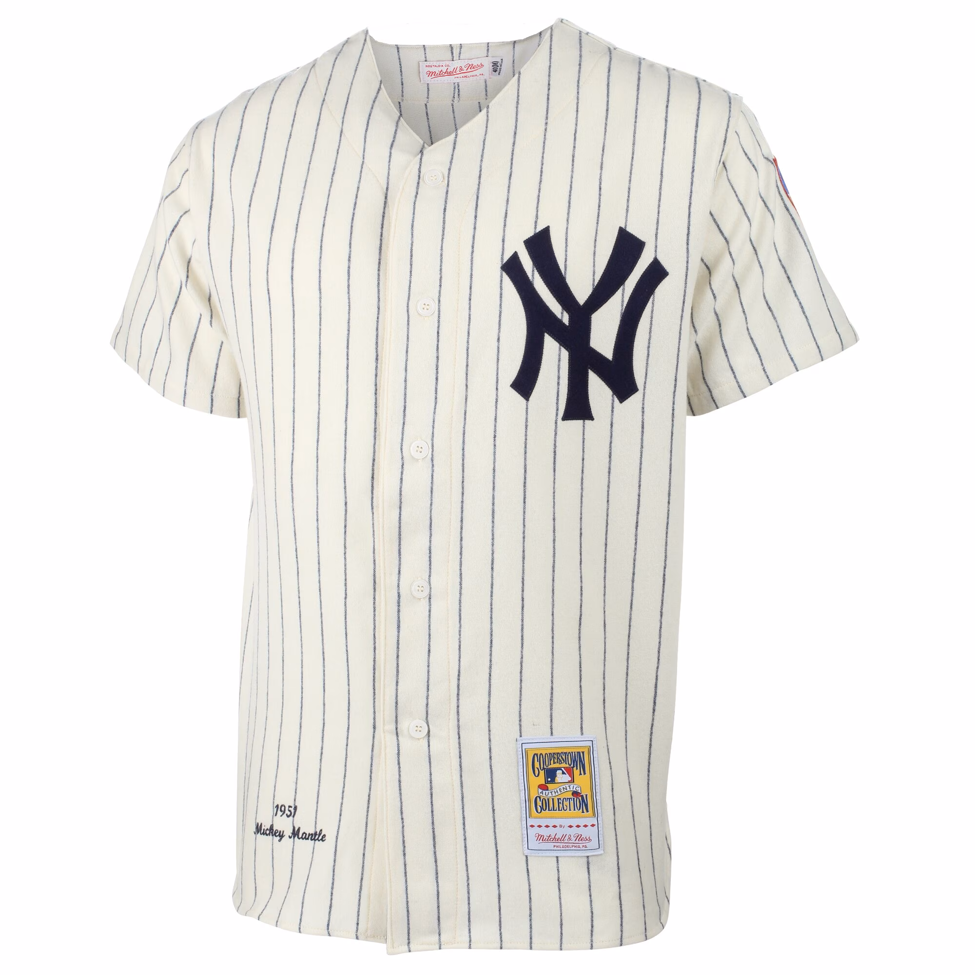 Mickey Mantle New York Yankees Mitchell & Ness 1951 Cooperstown Collection Authentic Jersey - Cream