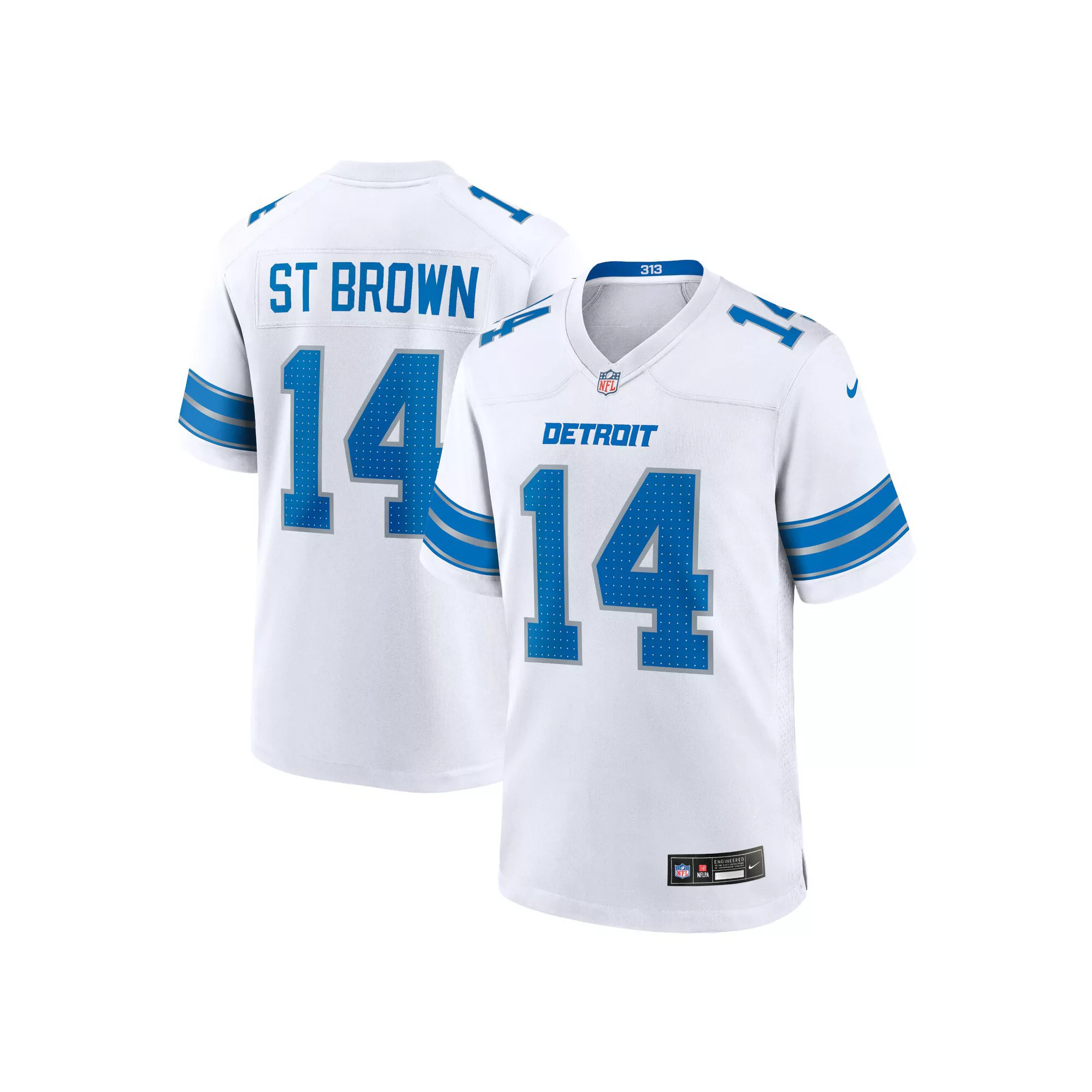 Men's Nike Amon-Ra St. Brown White Detroit Lions Game Jersey