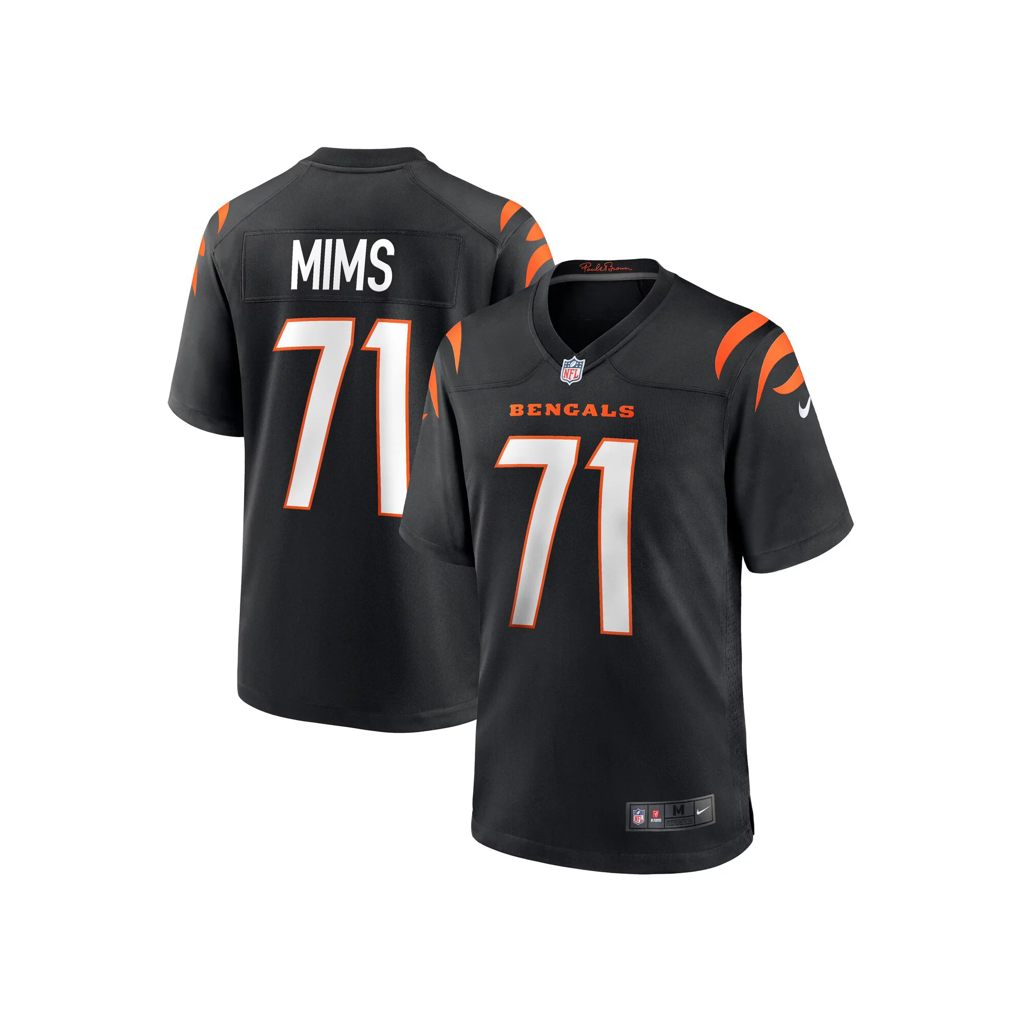 Men's Nike Amarius Mims Black Cincinnati Bengals 2024 NFL Draft First Round Pick Player Game Jersey