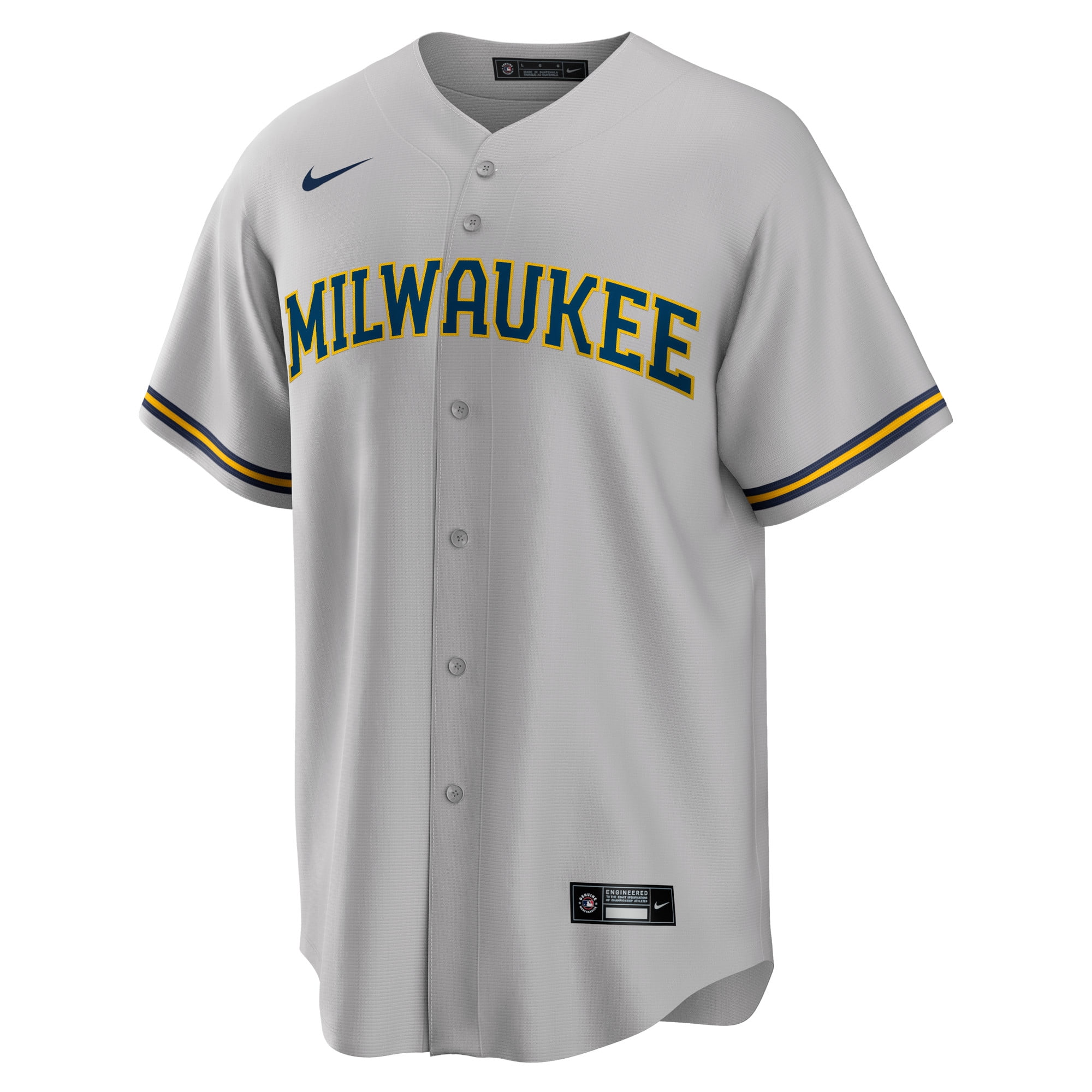 Men's Nike Christian Yelich Gray Milwaukee Brewers Alternate Replica Player Jersey