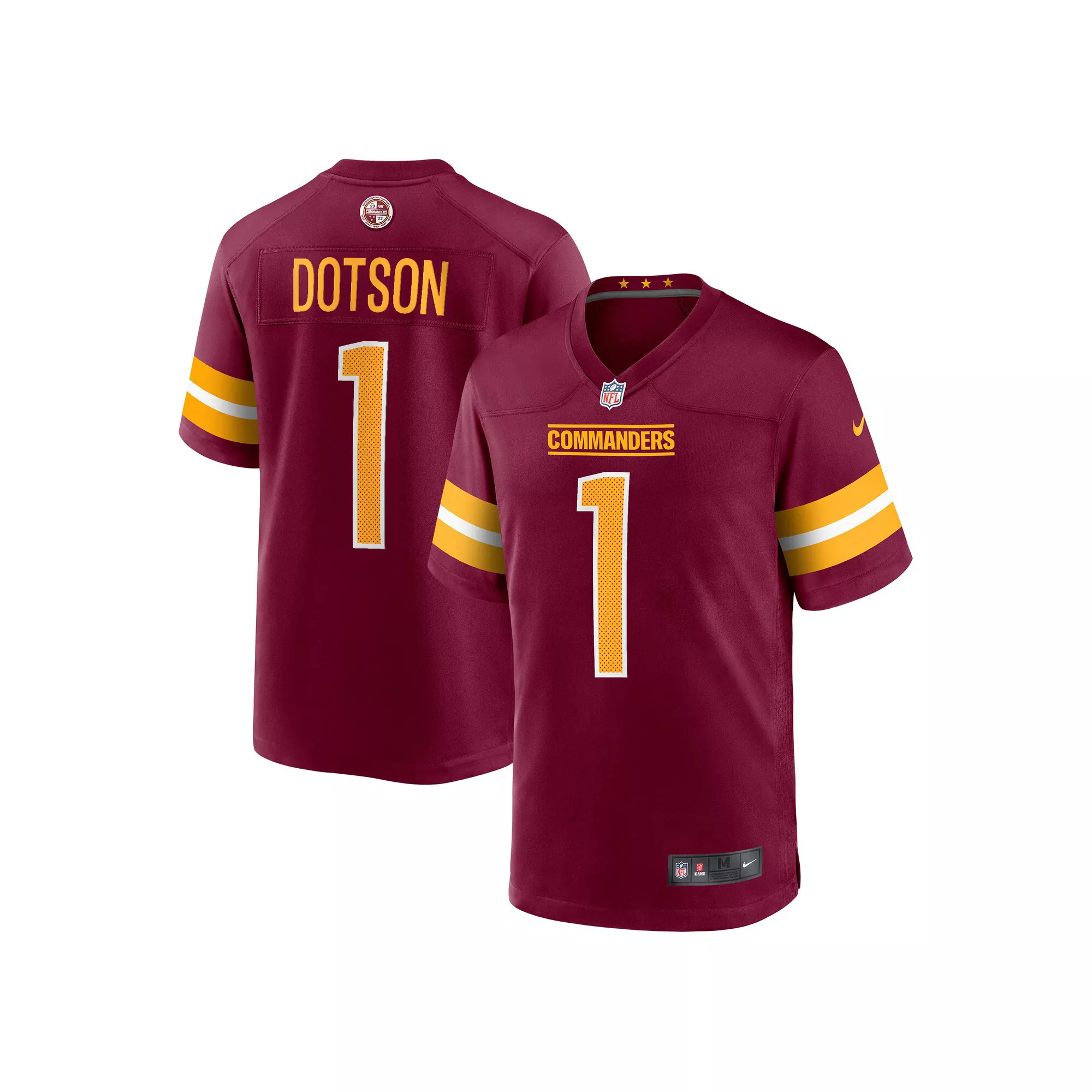 Men's Nike Jahan Dotson Burgundy Washington Commanders 2022 NFL Draft First Round Pick Game Jersey