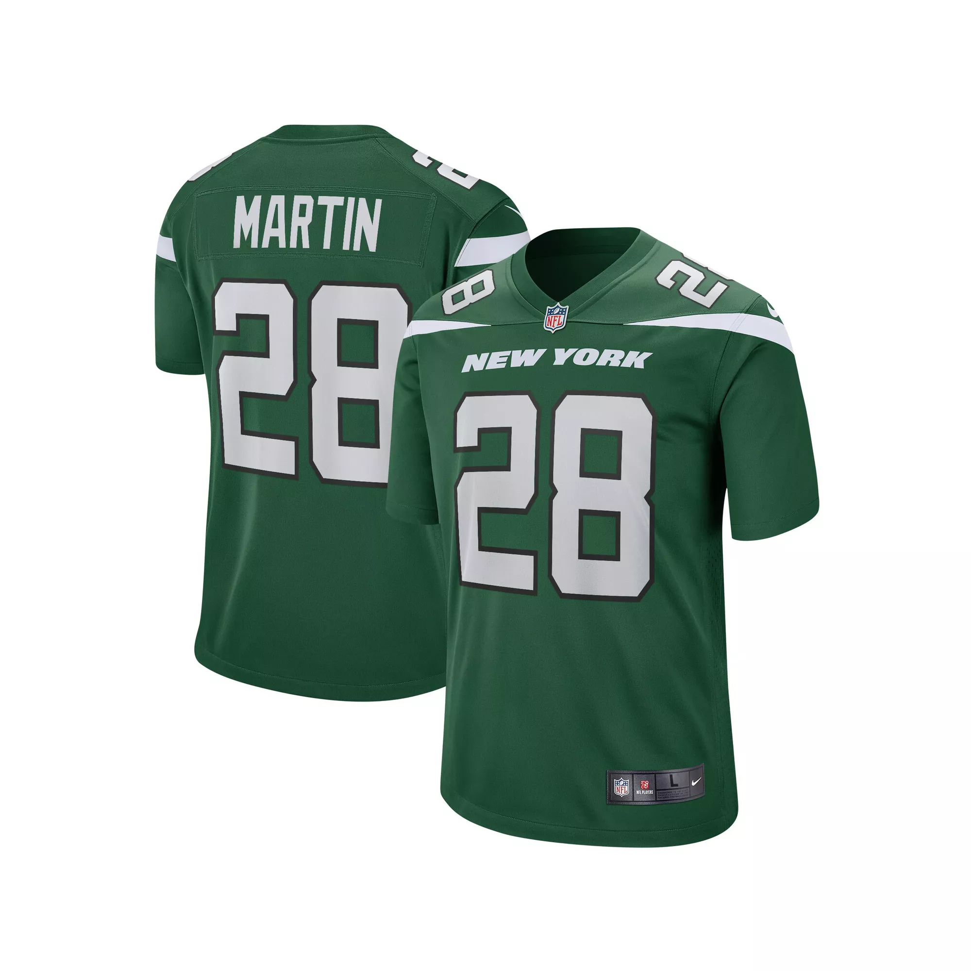 Men's Nike Curtis Martin Gotham Green New York Jets Game Retired Player Jersey