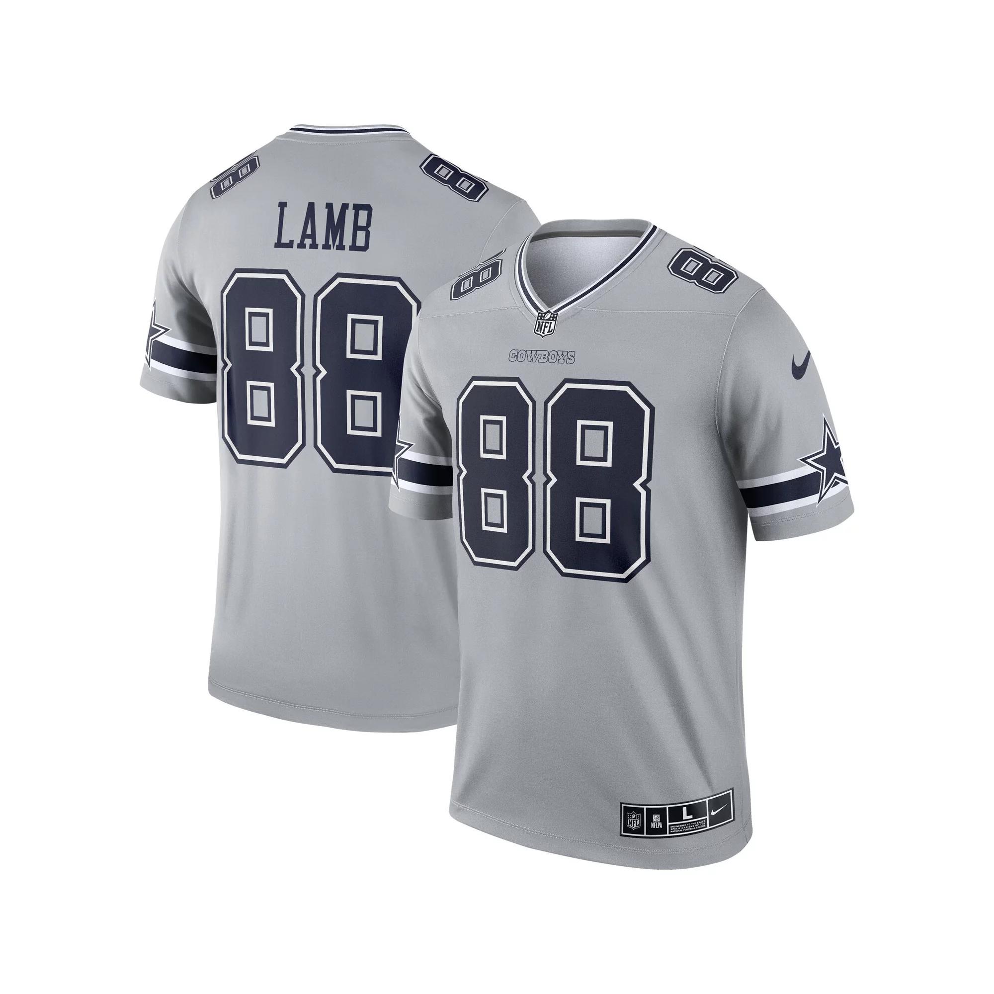 Men's Nike CeeDee Lamb Gray Dallas Cowboys Inverted Legend Jersey