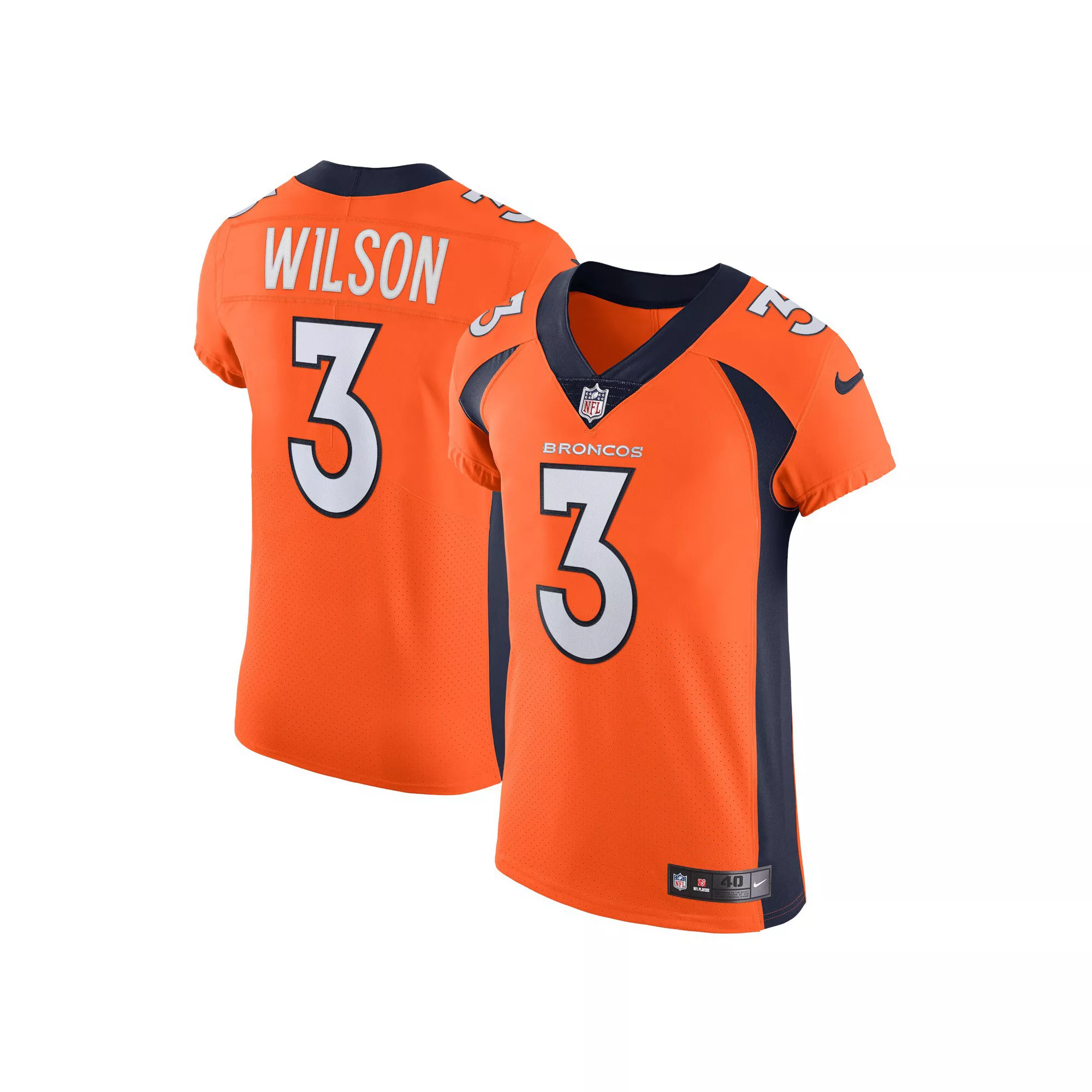 Men's Nike Russell Wilson Orange Denver Broncos Vapor Elite Jersey