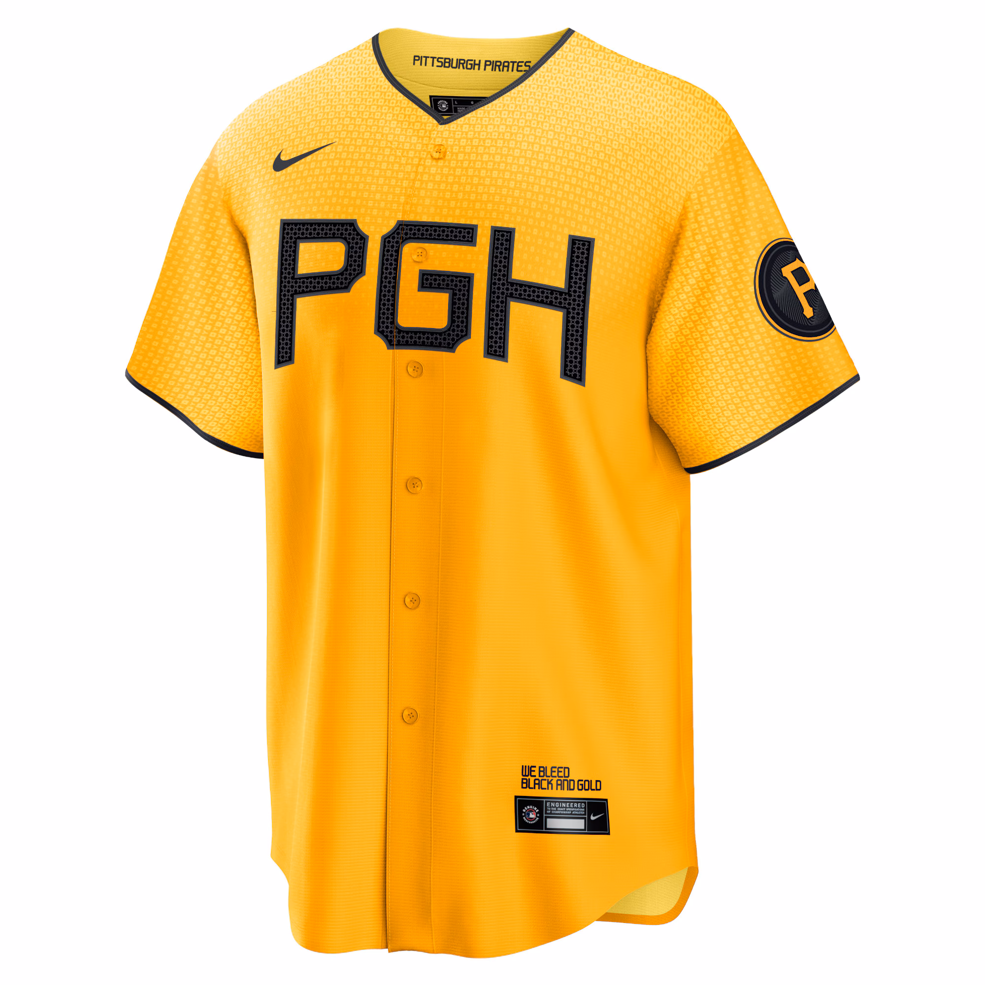 Pittsburgh Pirates Nike City Connect Replica Jersey - Gold