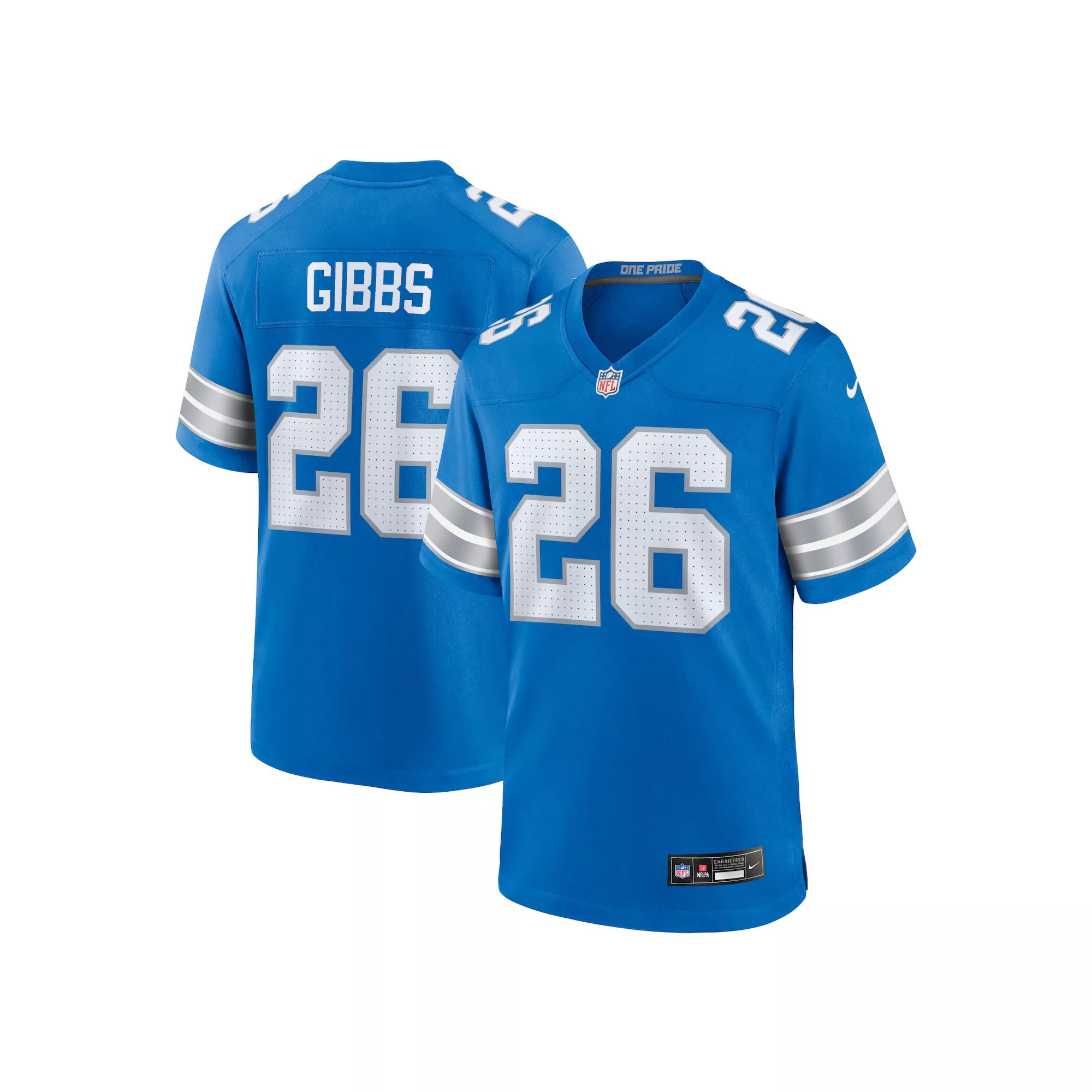 Men's Nike Jahmyr Gibbs Blue Detroit Lions Game Jersey
