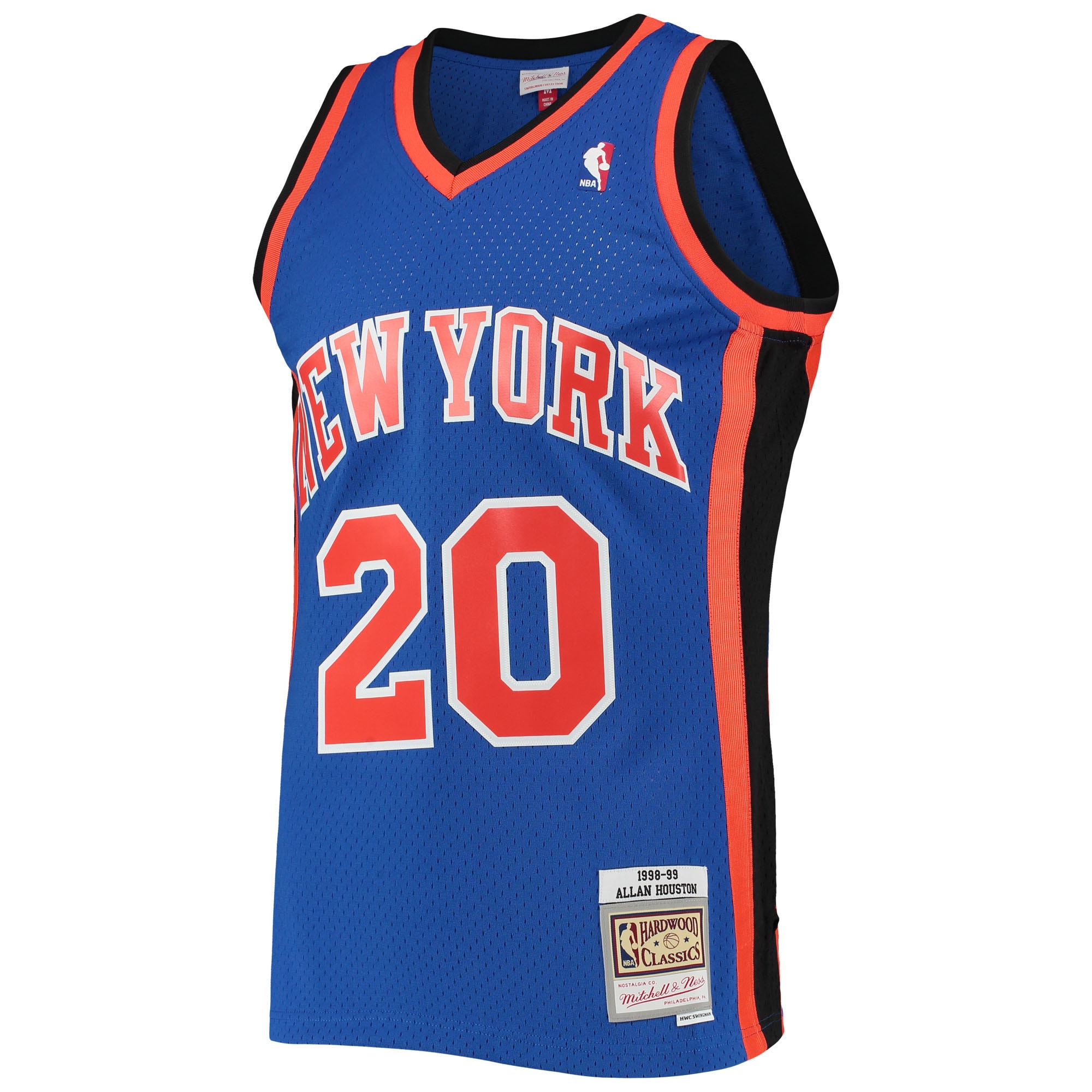 Men's Mitchell & Ness Allan Houston Blue New York Knicks Hardwood Classics Swingman Jersey