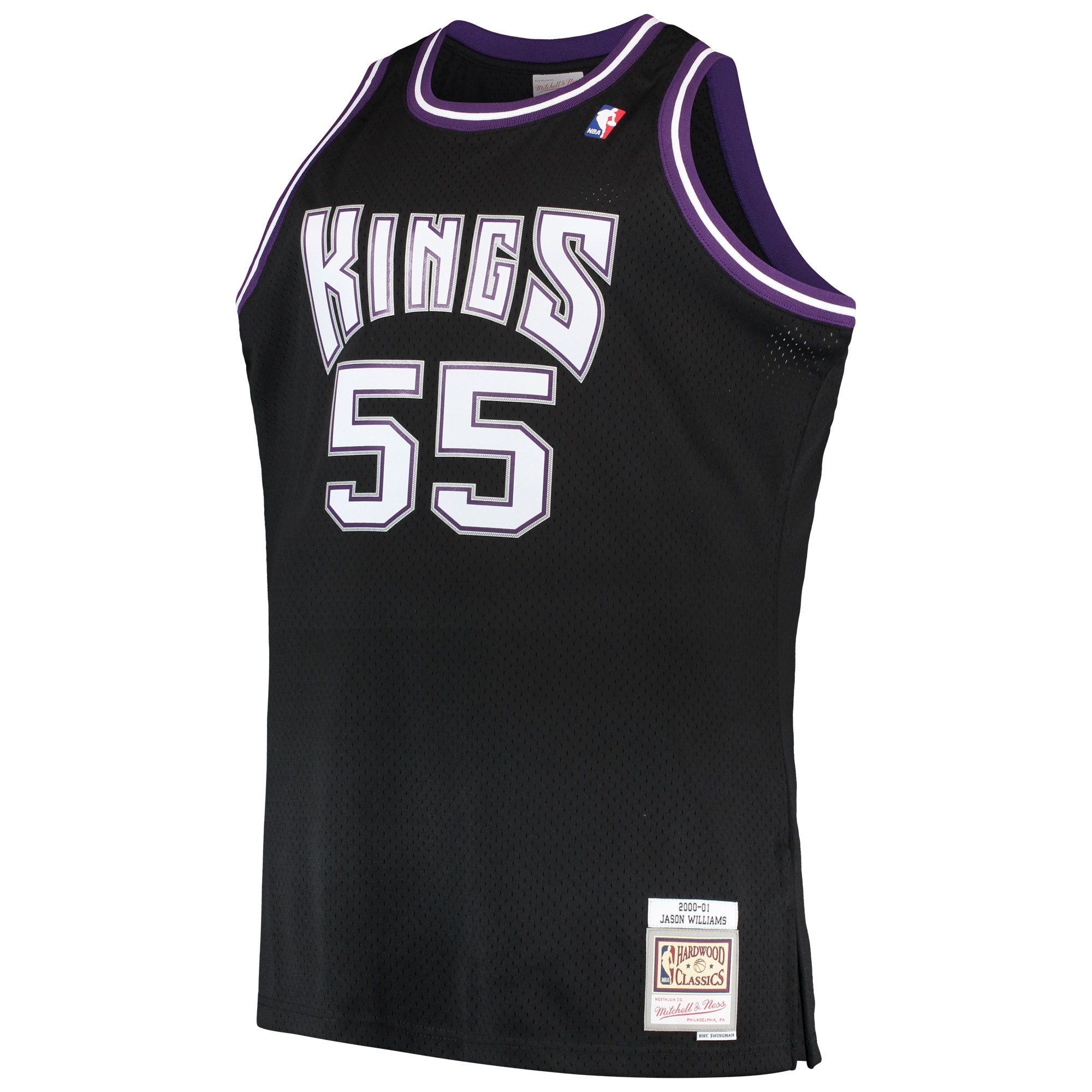 Men's Mitchell & Ness Jason Williams Black Sacramento Kings Big & Tall 2000/01 Hardwood Classics Swingman Jersey