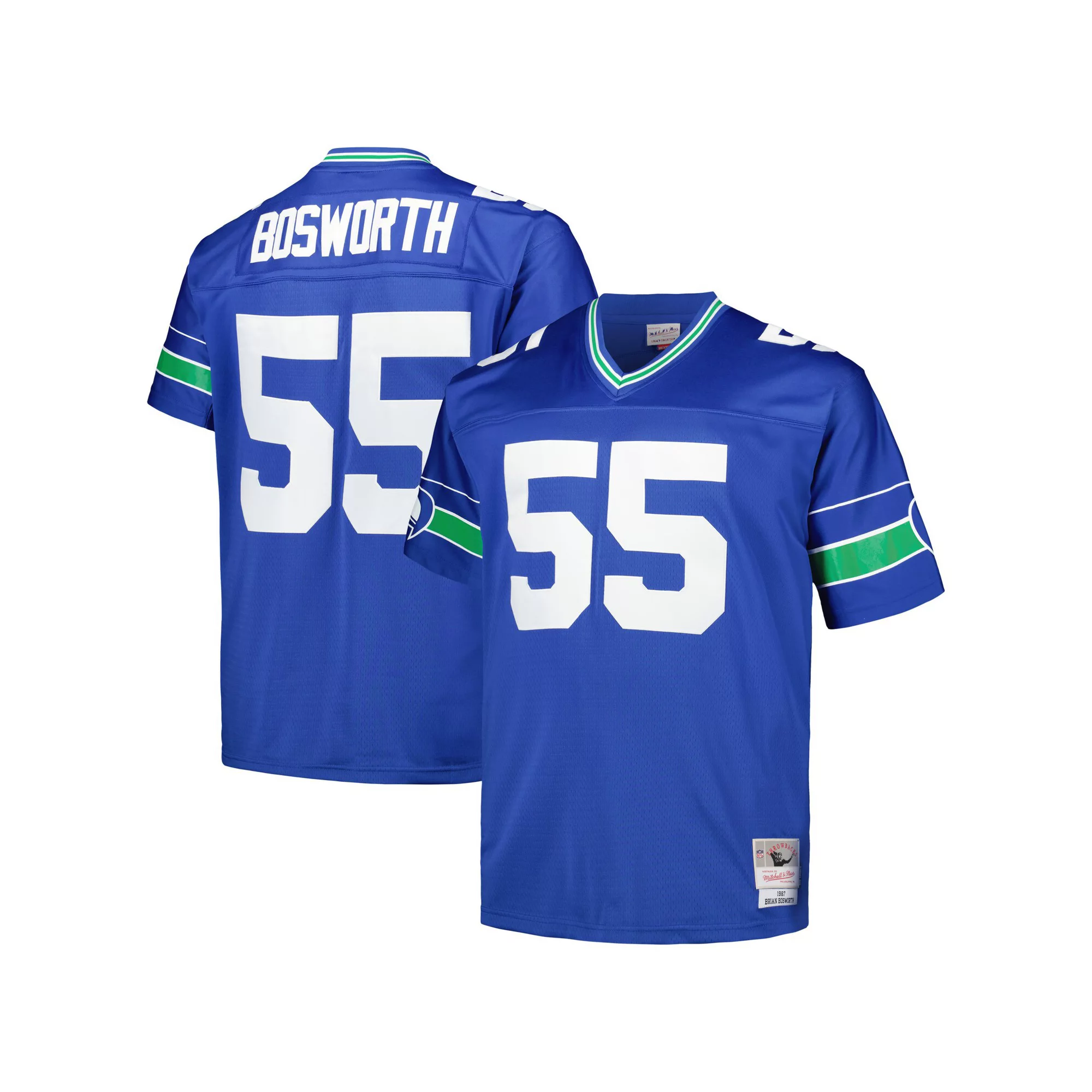 Men's Mitchell & Ness Brian Bosworth Royal Seattle Seahawks Big & Tall 1987 Legacy Retired Player Jersey