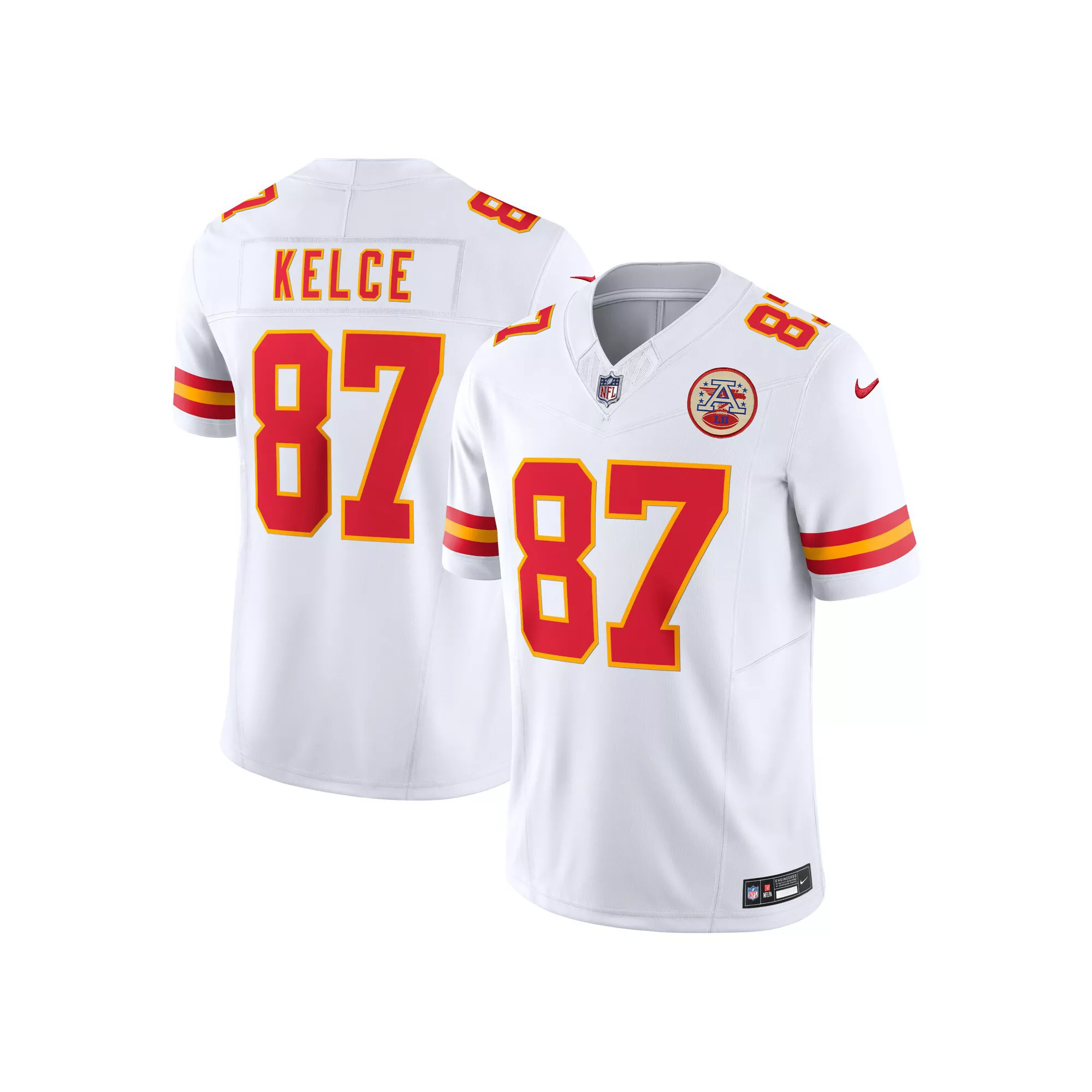 Men's Nike Travis Kelce White Kansas City Chiefs Vapor F.U.S.E. Limited  Jersey