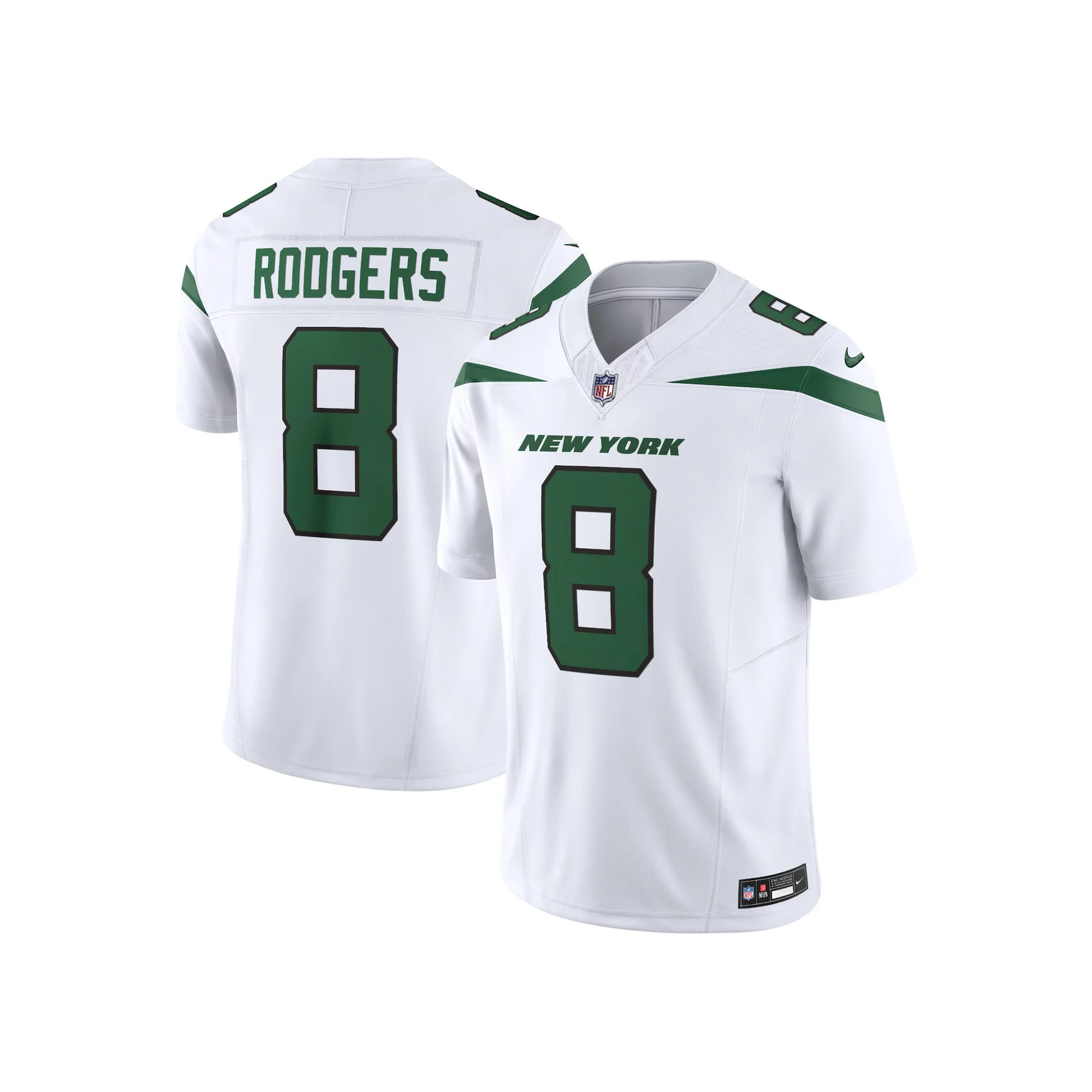 Men's Nike Aaron Rodgers Spotlight White New York Jets Vapor F.U.S.E. Limited Jersey