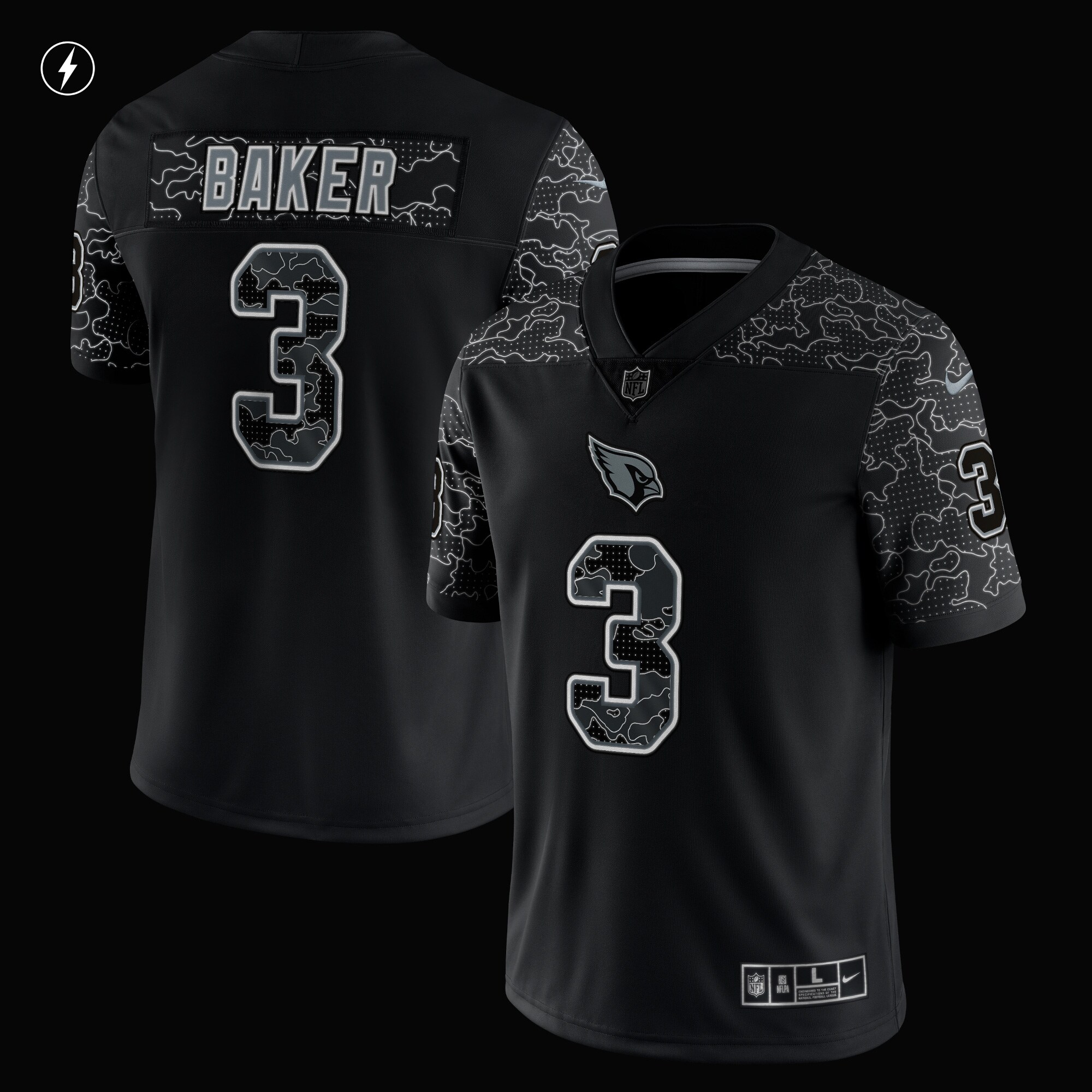 Budda Baker Arizona Cardinals Nike RFLCTV Limited Jersey - Black