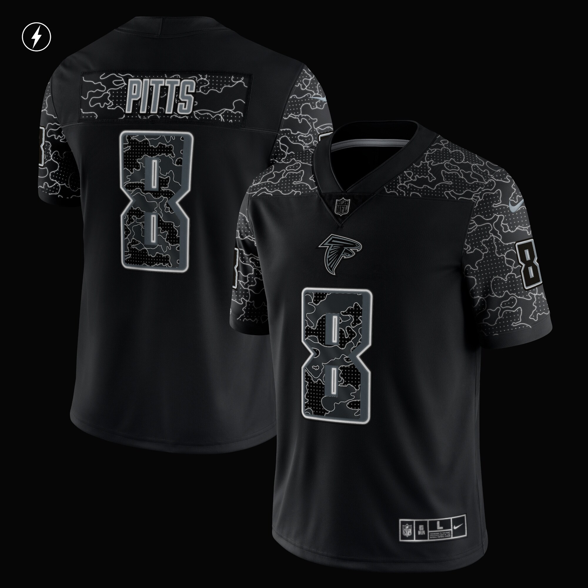 Kyle Pitts Atlanta Falcons Nike RFLCTV Limited Jersey - Black