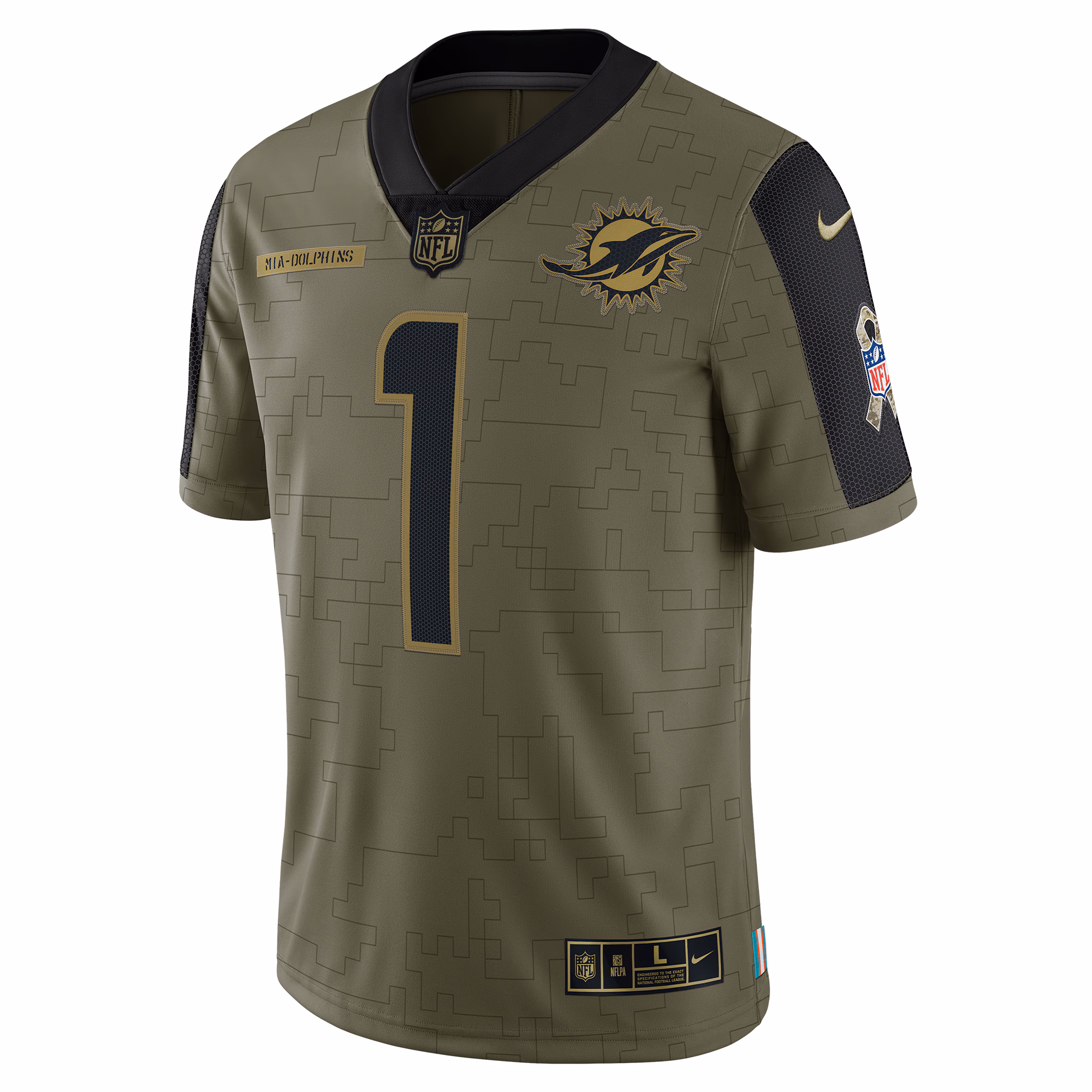 Tua Tagovailoa Miami Dolphins Nike Salute To Service Limited Player Jersey - Olive