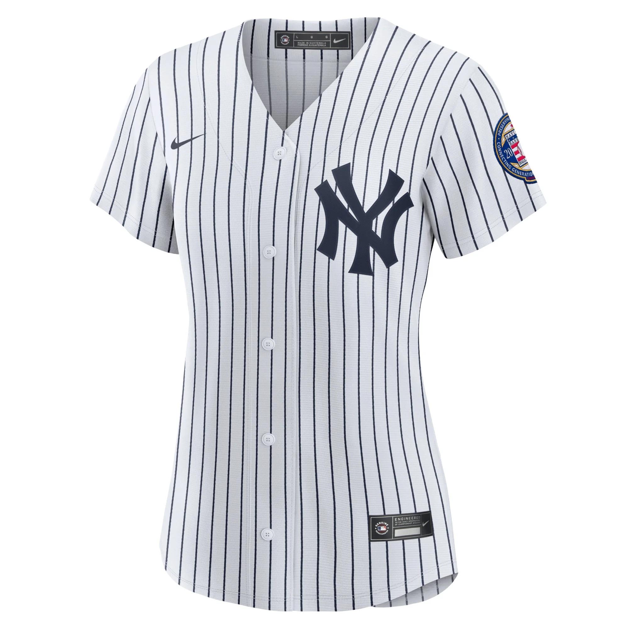 Women's Nike Derek Jeter White/Navy New York Yankees 2020 Hall of Fame Induction Home Replica Player Name Jersey