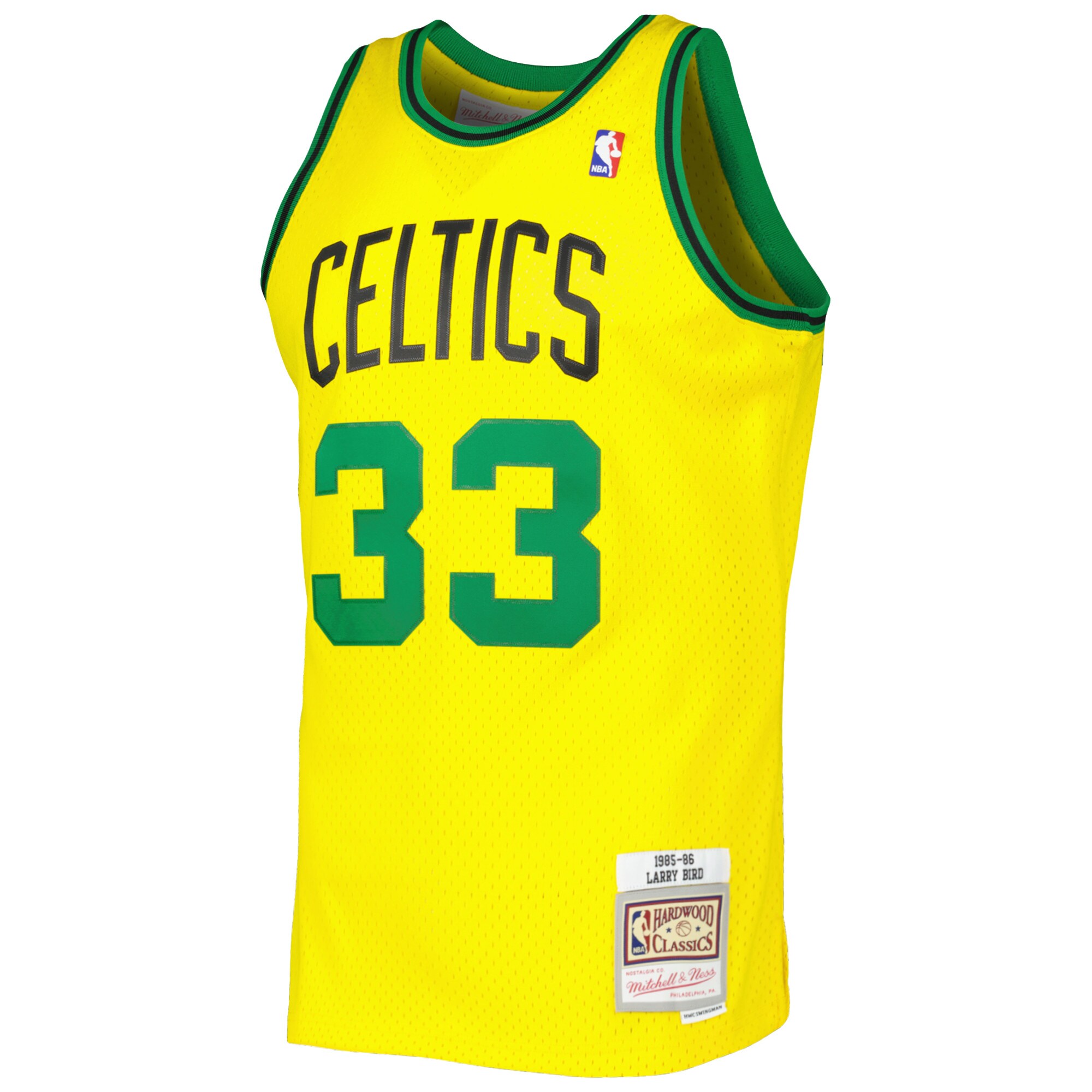 Larry Bird Boston Celtics Mitchell & Ness 1985-86 Hardwood Classics Reload 3.0 Swingman Jersey - Gold