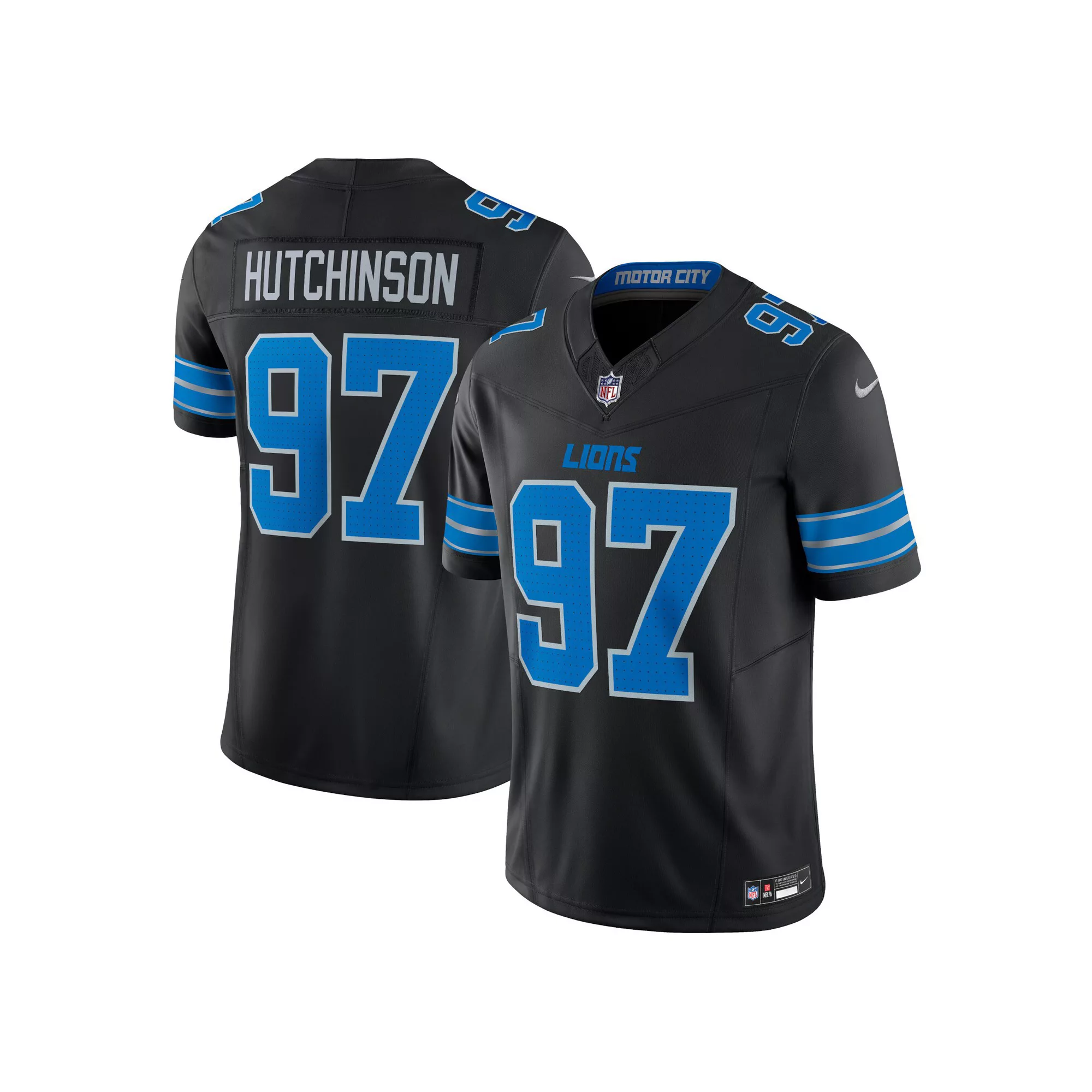 Men's Nike Aidan Hutchinson Black Detroit Lions 2nd Alternate Vapor F.U.S.E. Limited Jersey