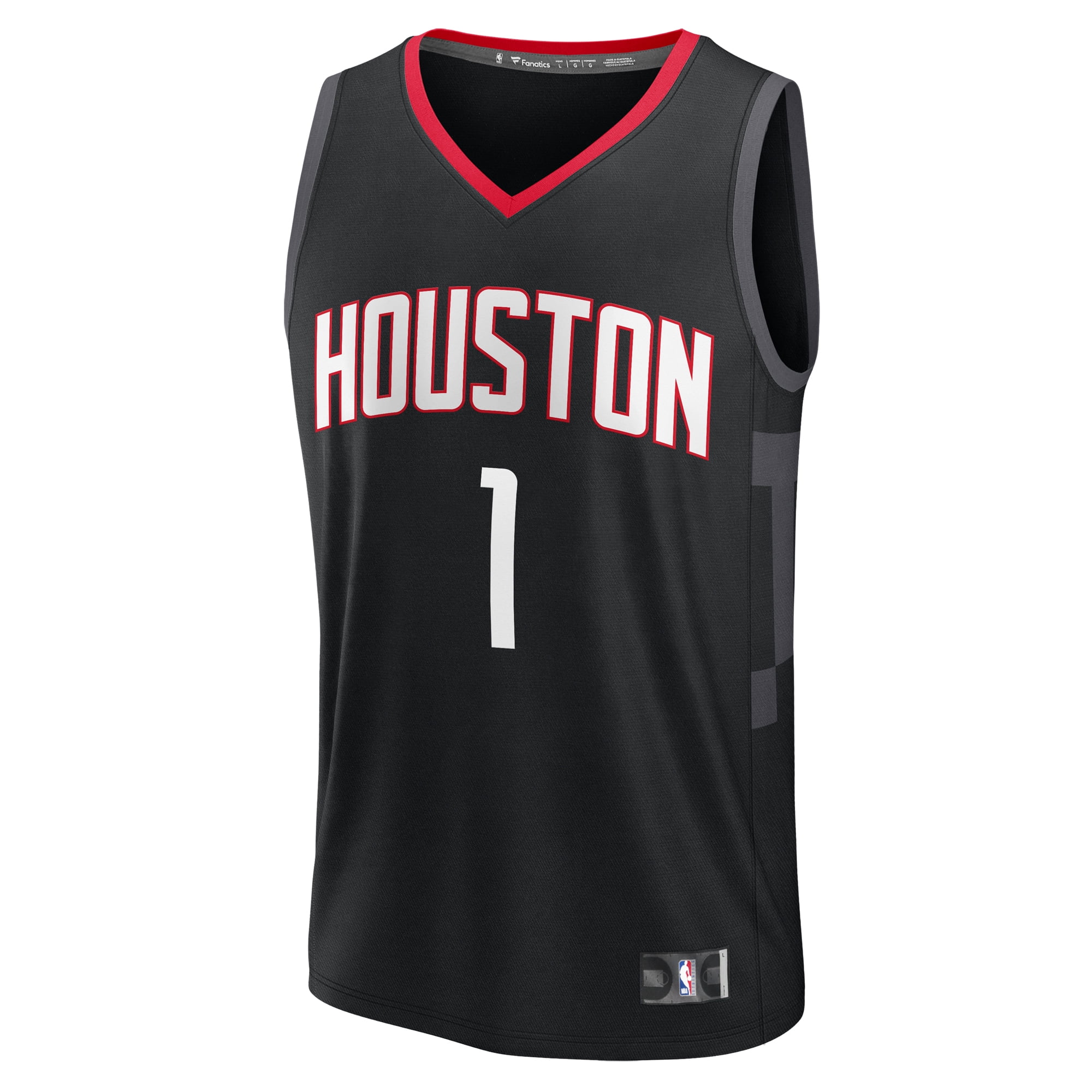 Men's Fanatics Amen Thompson Black Houston Rockets Fast Break Replica Player Jersey - Statement Edition