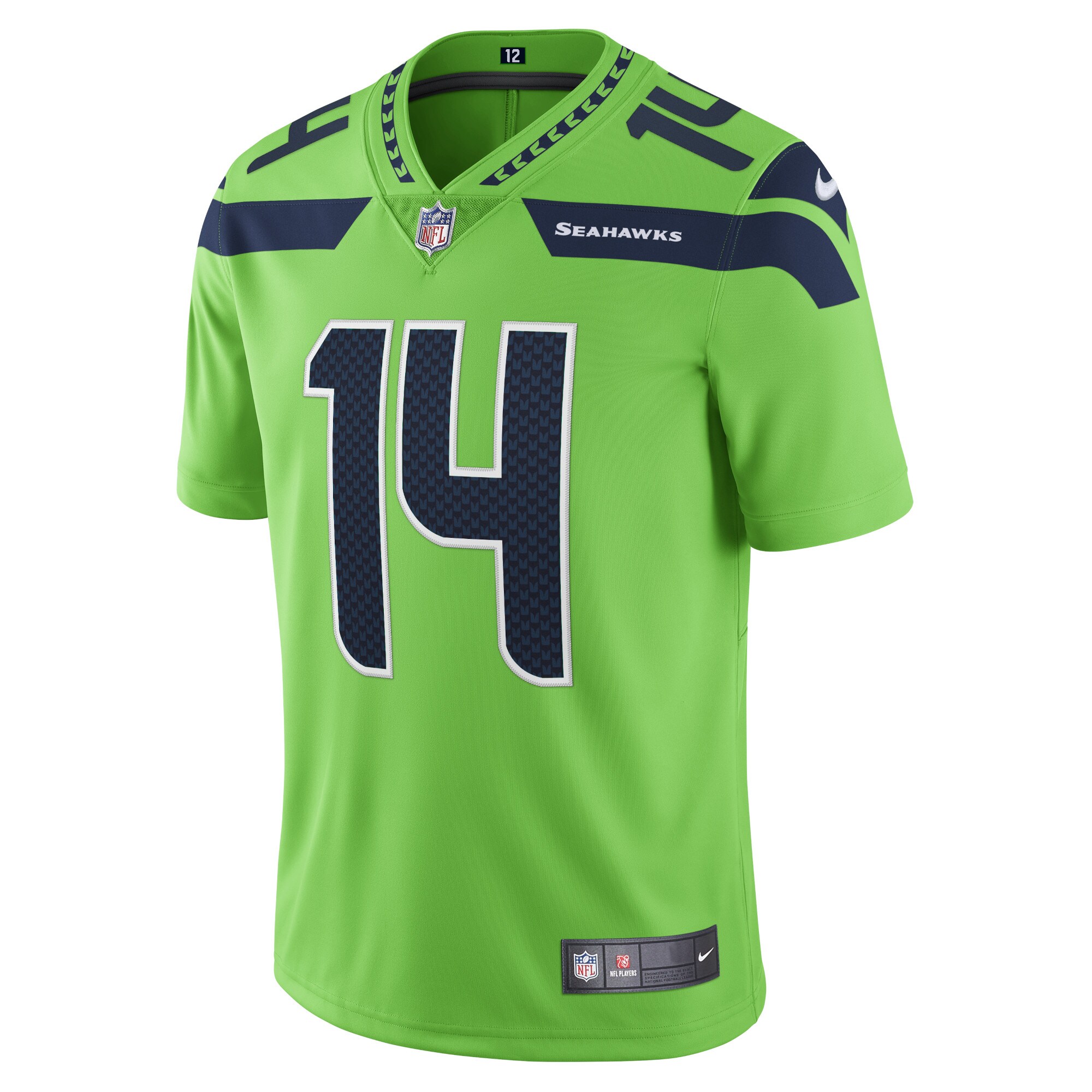 DK Metcalf Seattle Seahawks Nike Vapor Limited Player Jersey - Neon Green