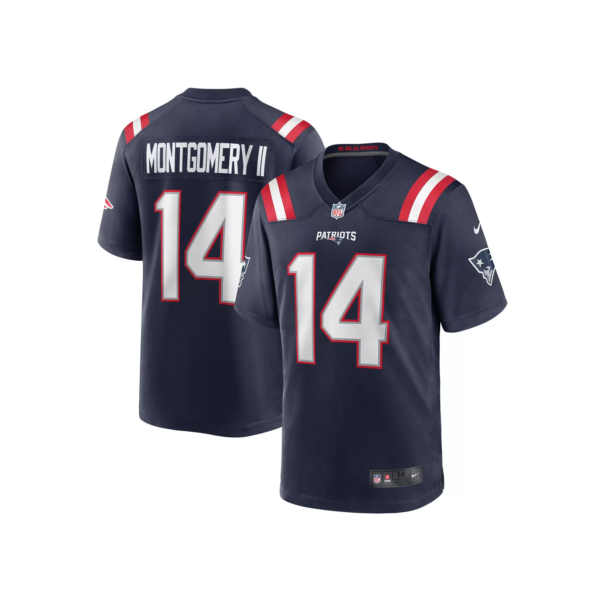 Men's Nike Ty Montgomery Navy New England Patriots Game Jersey