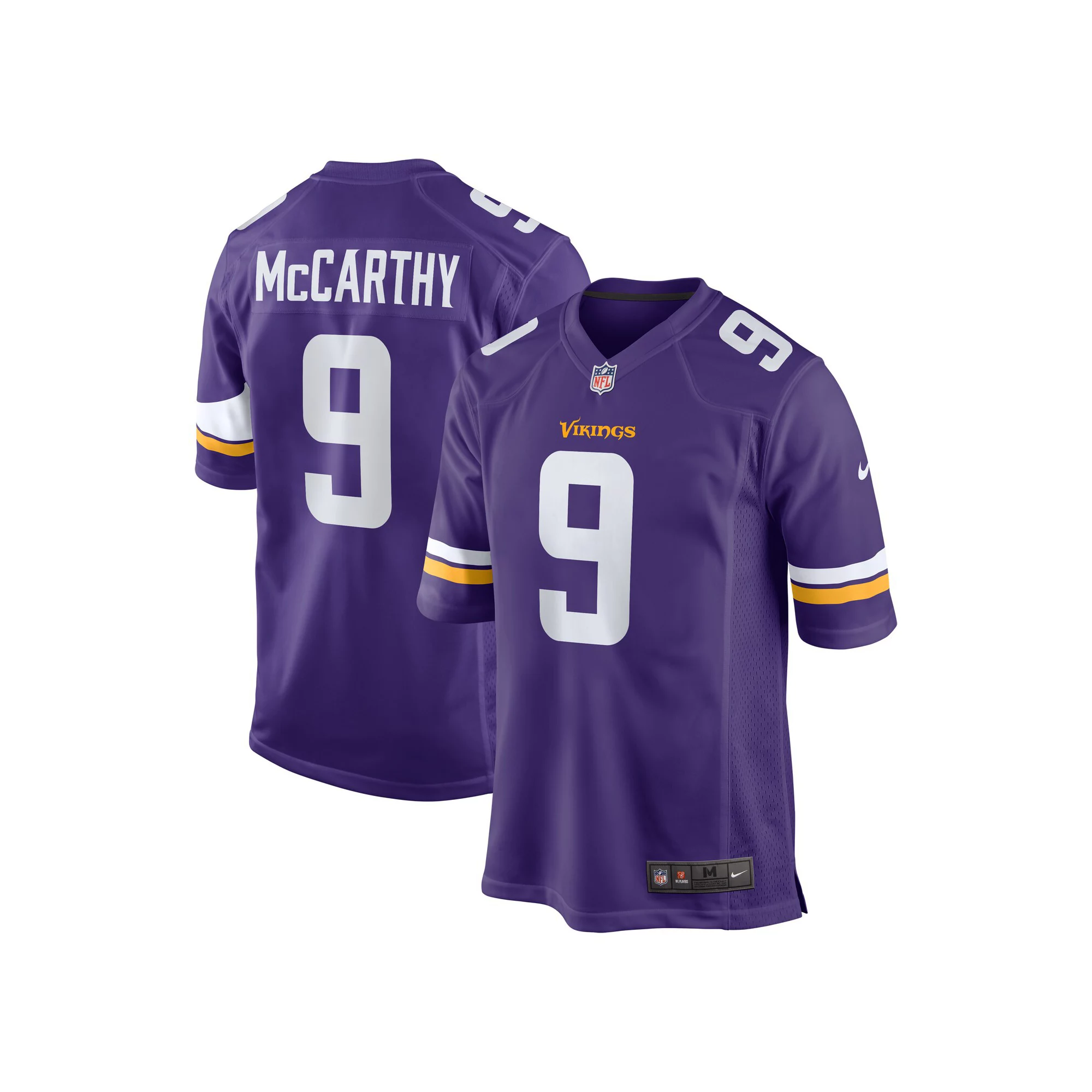 Men's Nike J.J. McCarthy Purple Minnesota Vikings 2024 NFL Draft First Round Pick Player Game Jersey