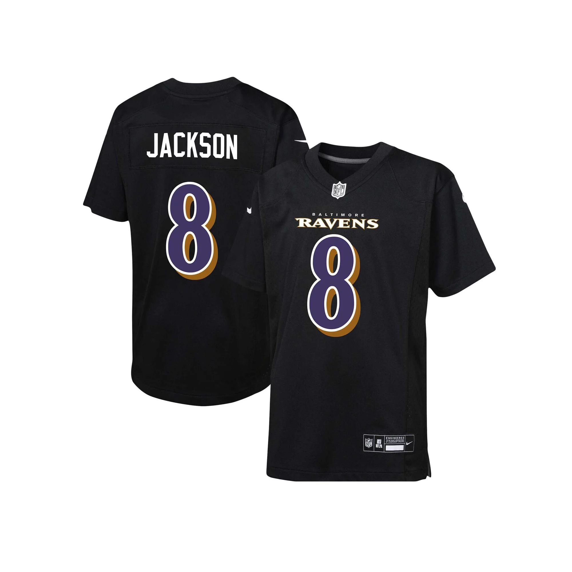 Youth Nike Lamar Jackson Black Baltimore Ravens Fashion Game Jersey