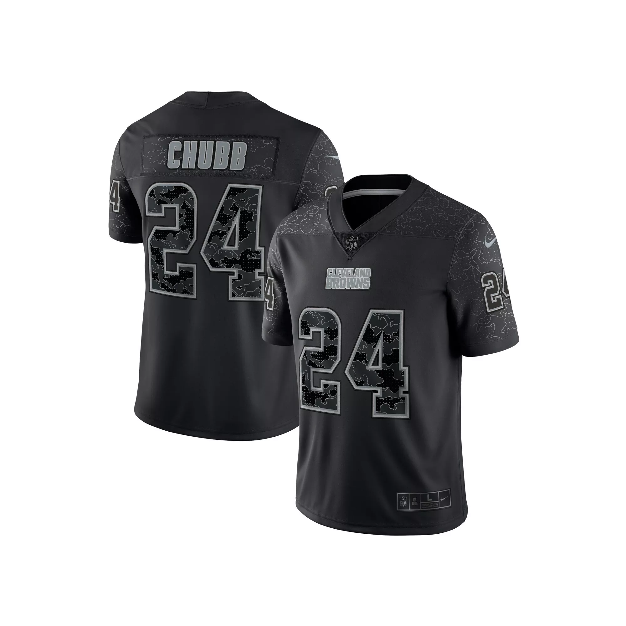 Men's Nike Nick Chubb Black Cleveland Browns RFLCTV Limited Jersey