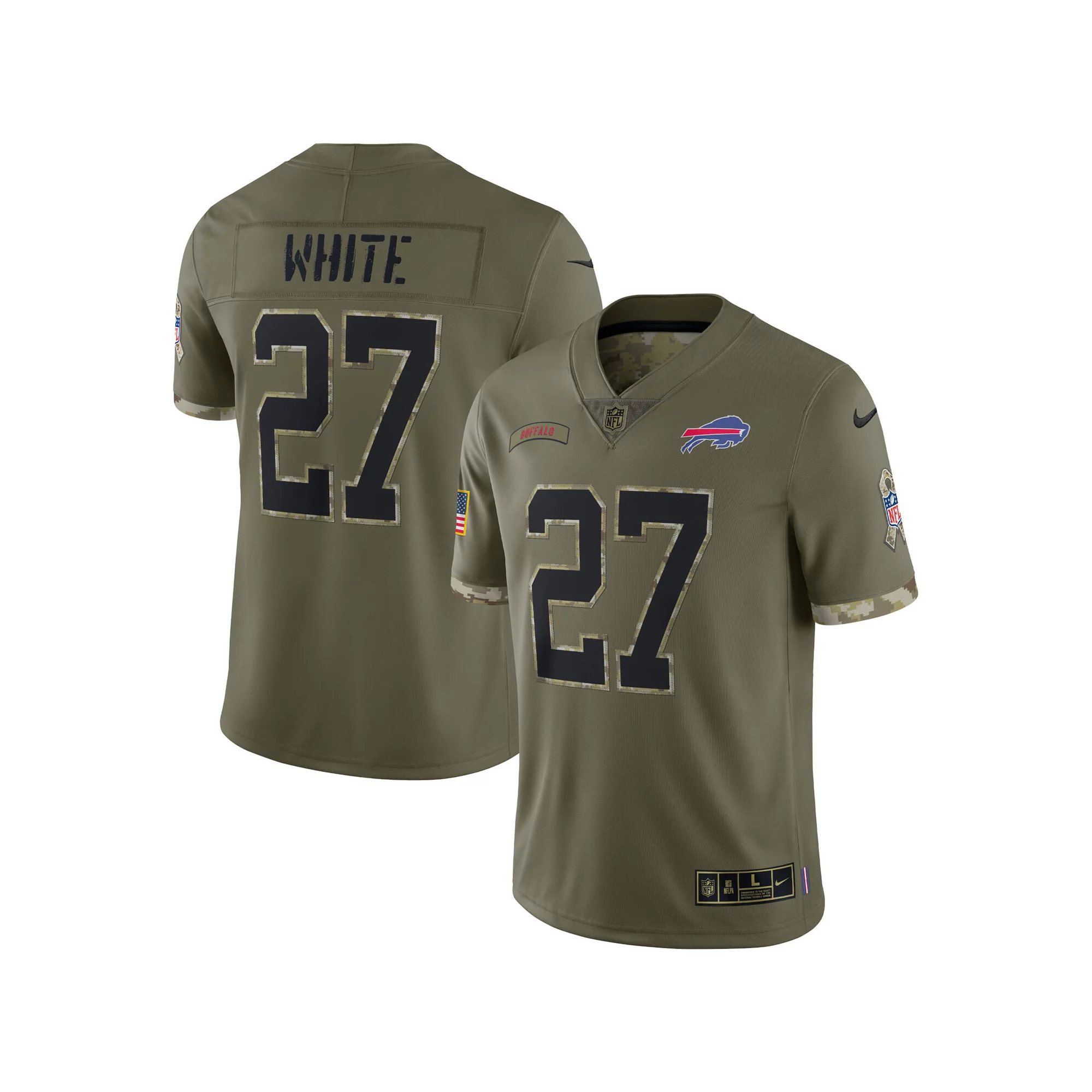 Men's Nike Tre'Davious White Olive Buffalo Bills 2022 Salute To Service Limited Jersey